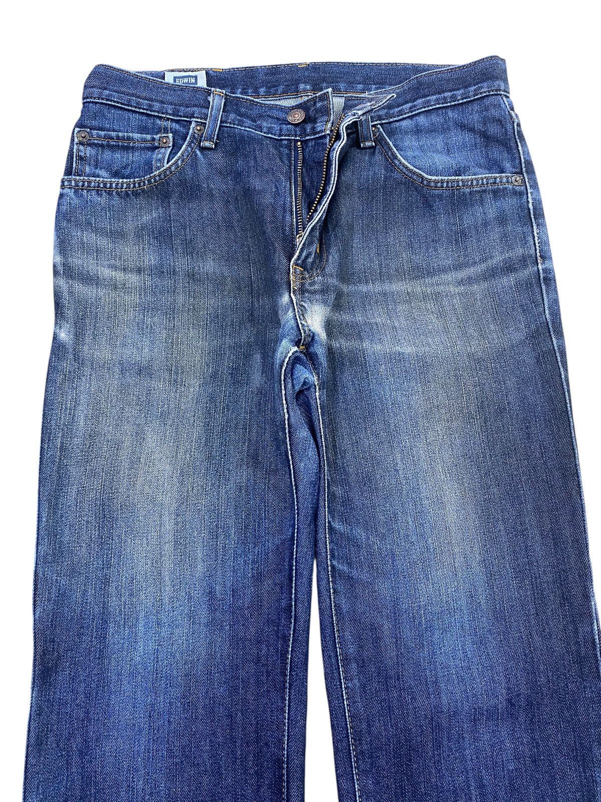 Edwin Edwin Whiskers Dark Blue Wash Style Loose Jeans Size US 30 / EU 46 - 2 Thumbnail