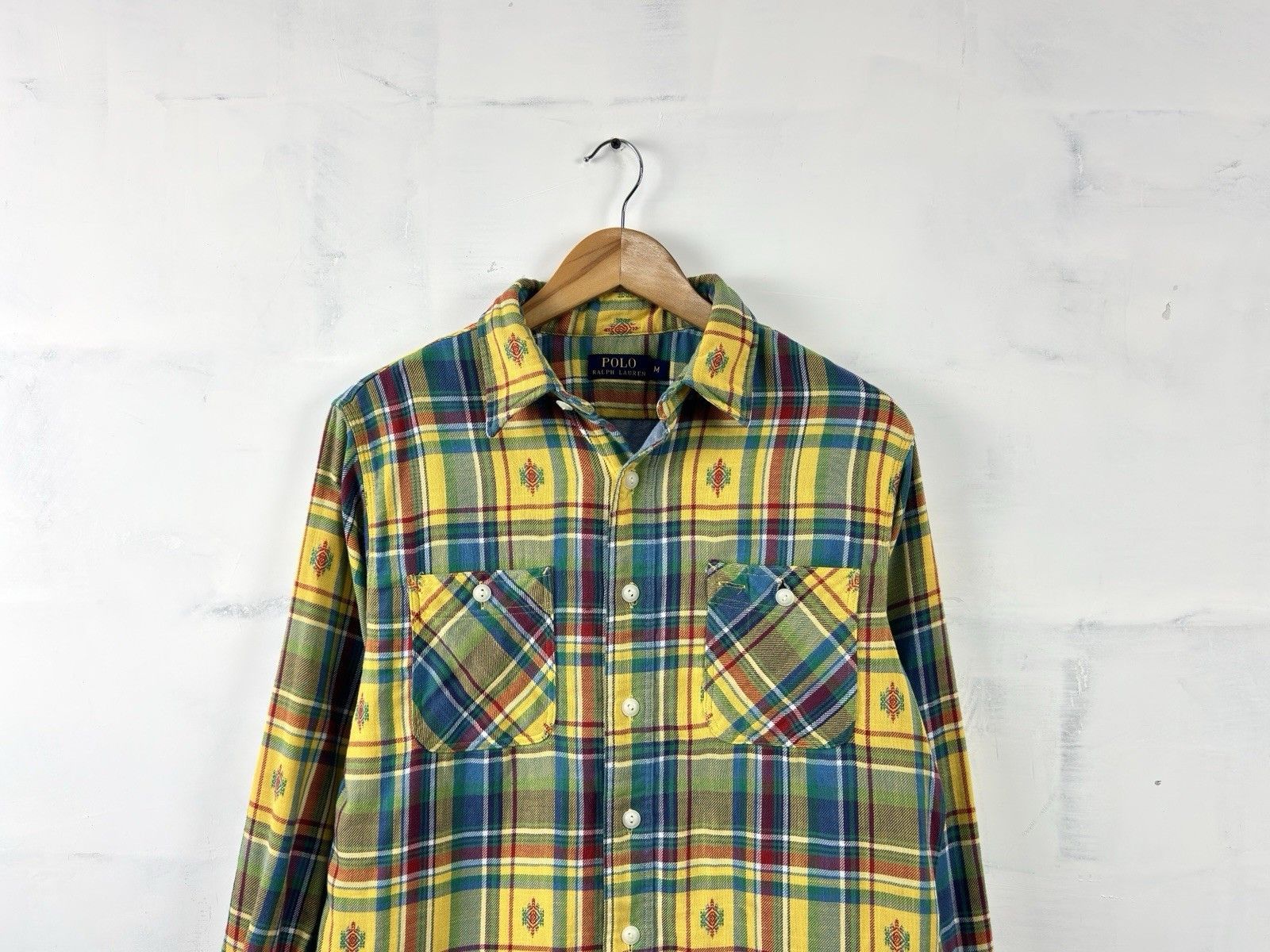Polo Ralph Lauren Polo Ralph Lauren Aztec Yellow Plaid Shirt Rodeo Size US M / EU 48-50 / 2 - 2 Thumbnail
