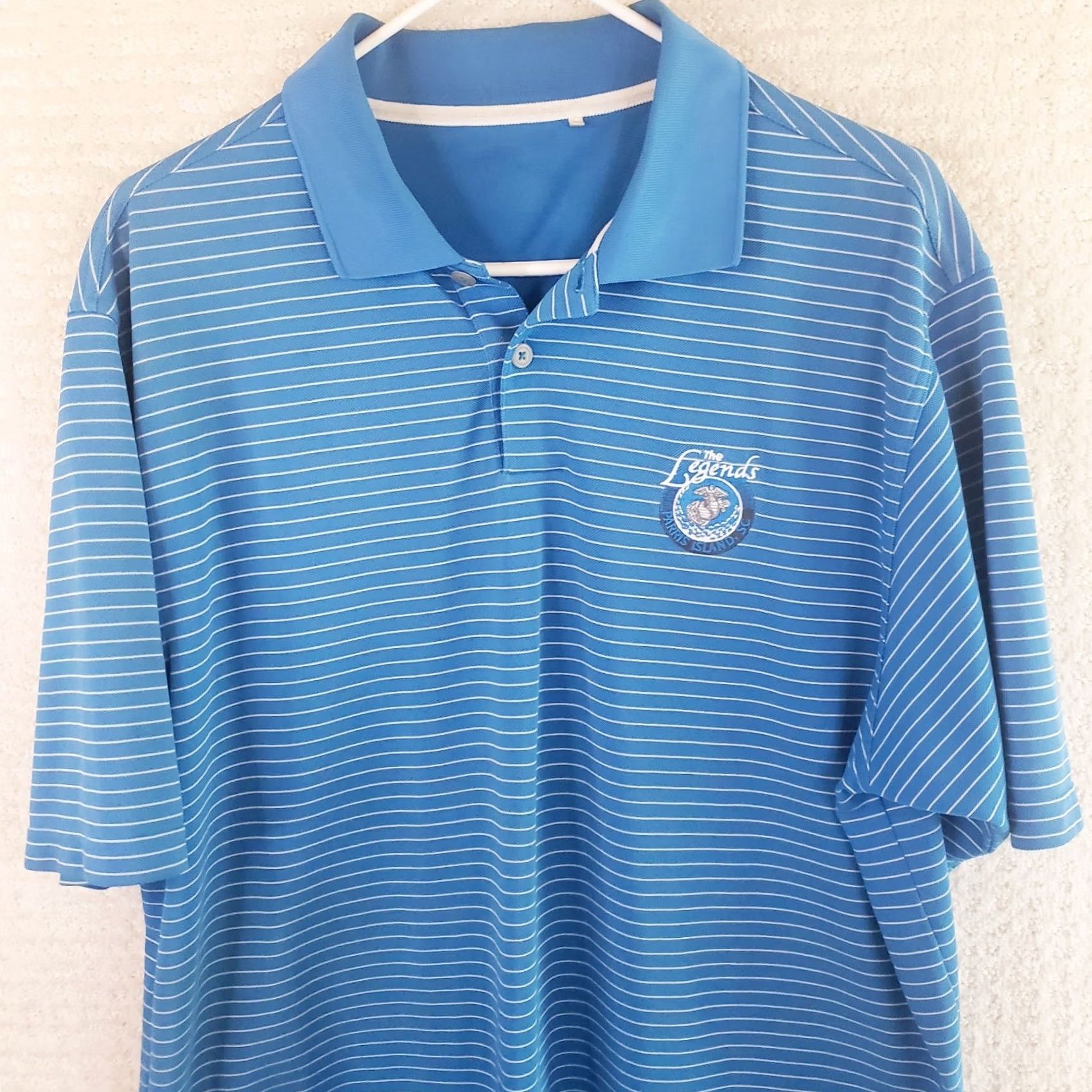 Adidas Adidas Legends Golf Course Parris Island Golf Polo Shirt Mens Size L Blue Size US L / EU 52-54 / 3 - 2 Thumbnail
