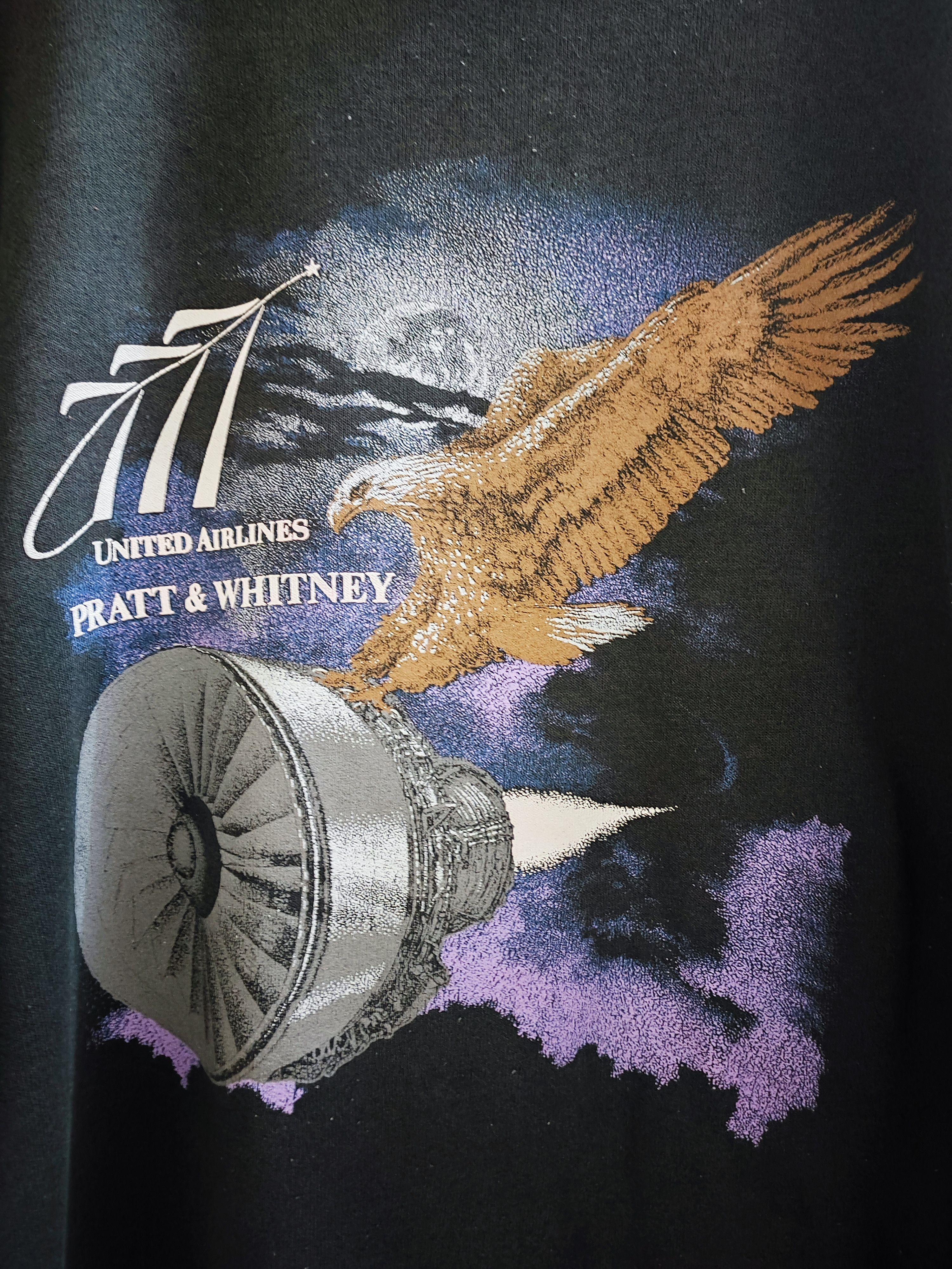 Vintage Vintage 90's Pratt & Whitney United Airlines Sweatshirt Size US XL / EU 56 / 4 - 2 Thumbnail