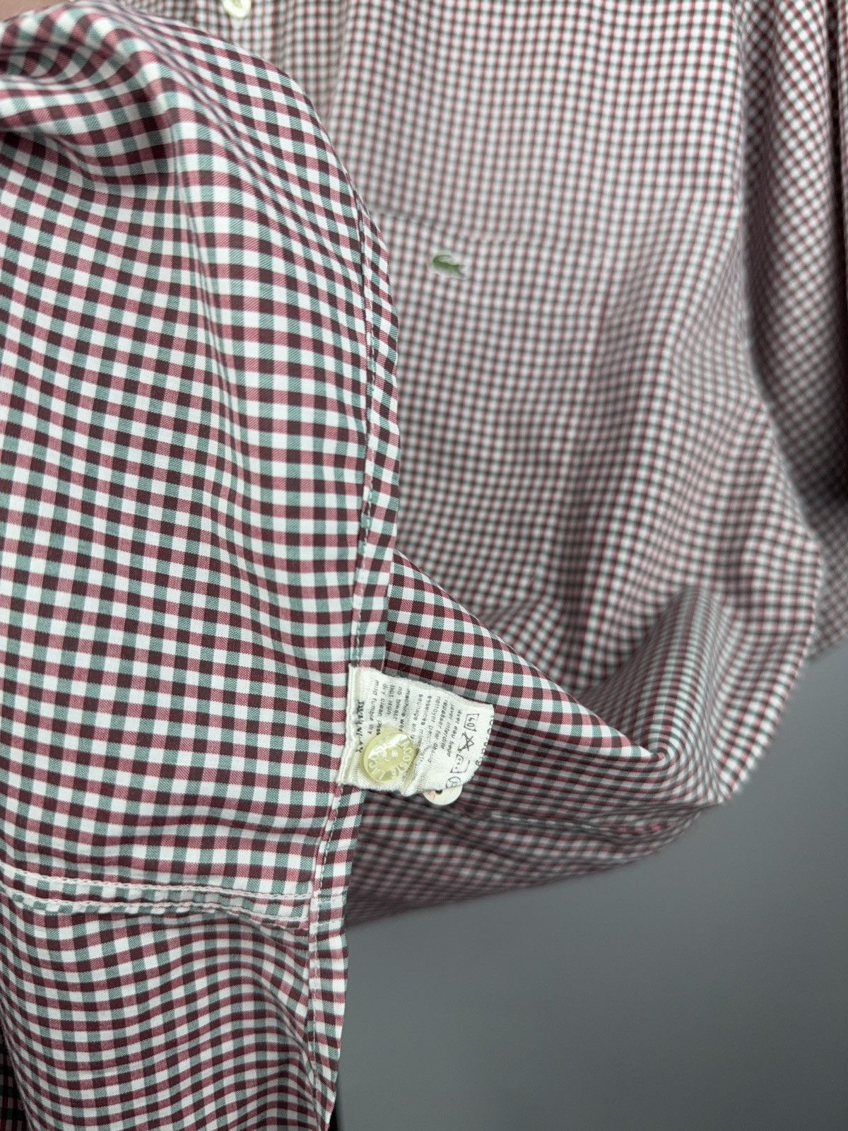 Designer × Lacoste × Vintage Lacoste Red Gingham Check Shirt Short Sleeve 100% Cotton Size US L / EU 52-54 / 3 - 4 Thumbnail