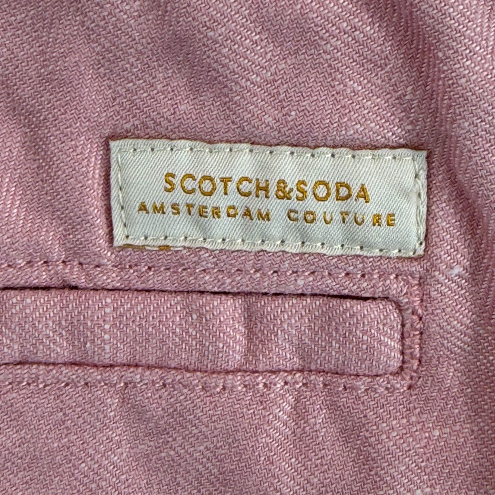 Scotch & Soda Scotch & Soda Fave Linen Blend Shorts Men 29 Elastic Waist Drawcord Pink Chino Pocket Shorts 8in Inseam Regular Fit Varsity Preppy NWT Size US 29 - 4 Thumbnail