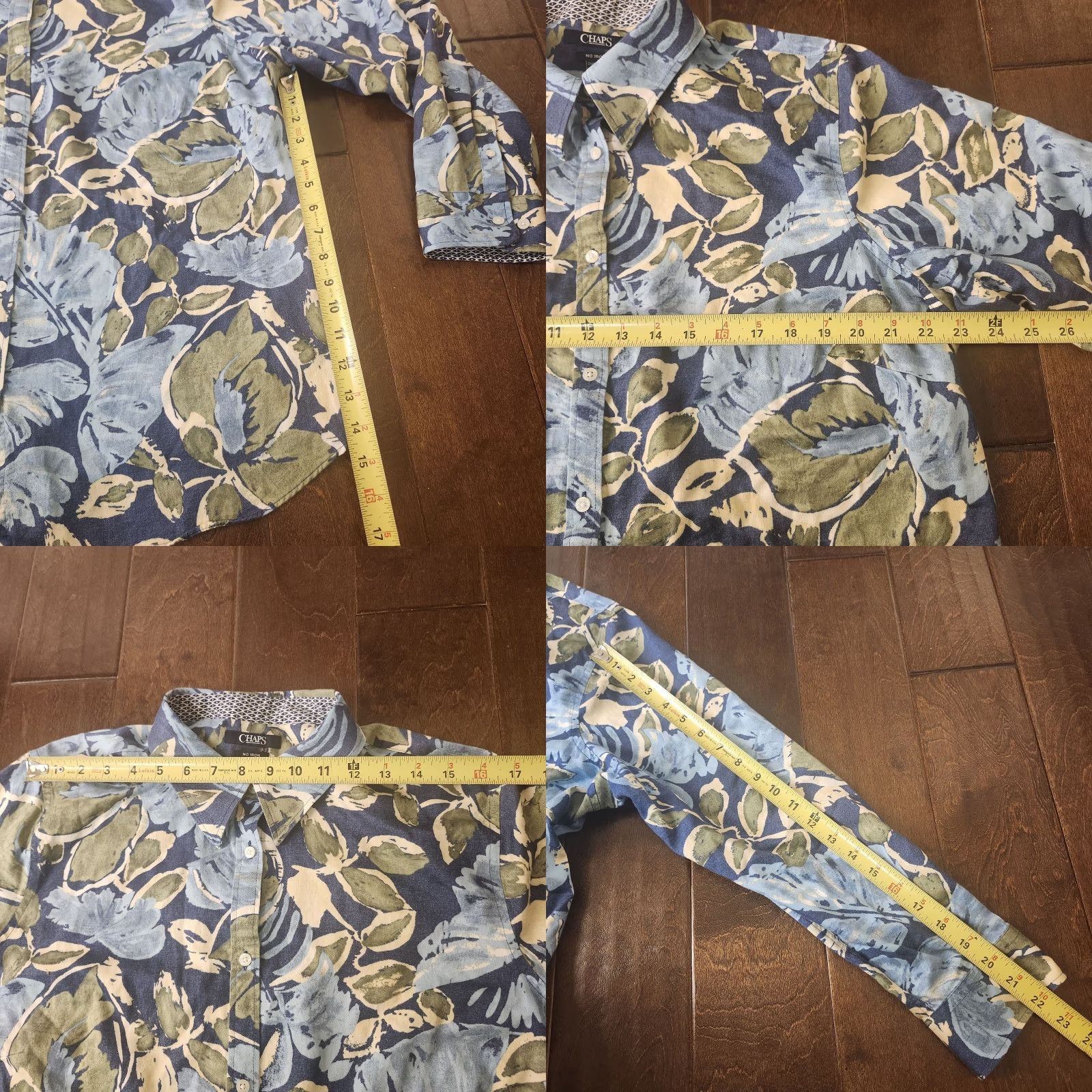 Chaps Chaps Button-Up Shirt Mens 2X Floral Hawaiian Blue Multicolor Casual Shirt 3/4 Sleeve Size US XXL / EU 58 / 5 - 8 Thumbnail