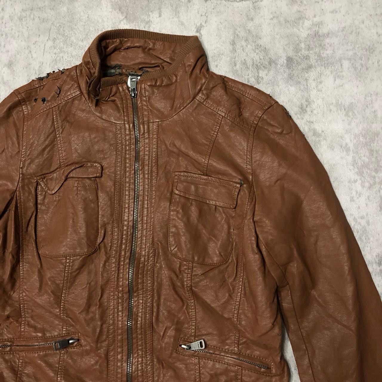 Other Brown leather jacket with zippers and studs #leatherjacket Size US M / EU 48-50 / 2 - 2 Thumbnail