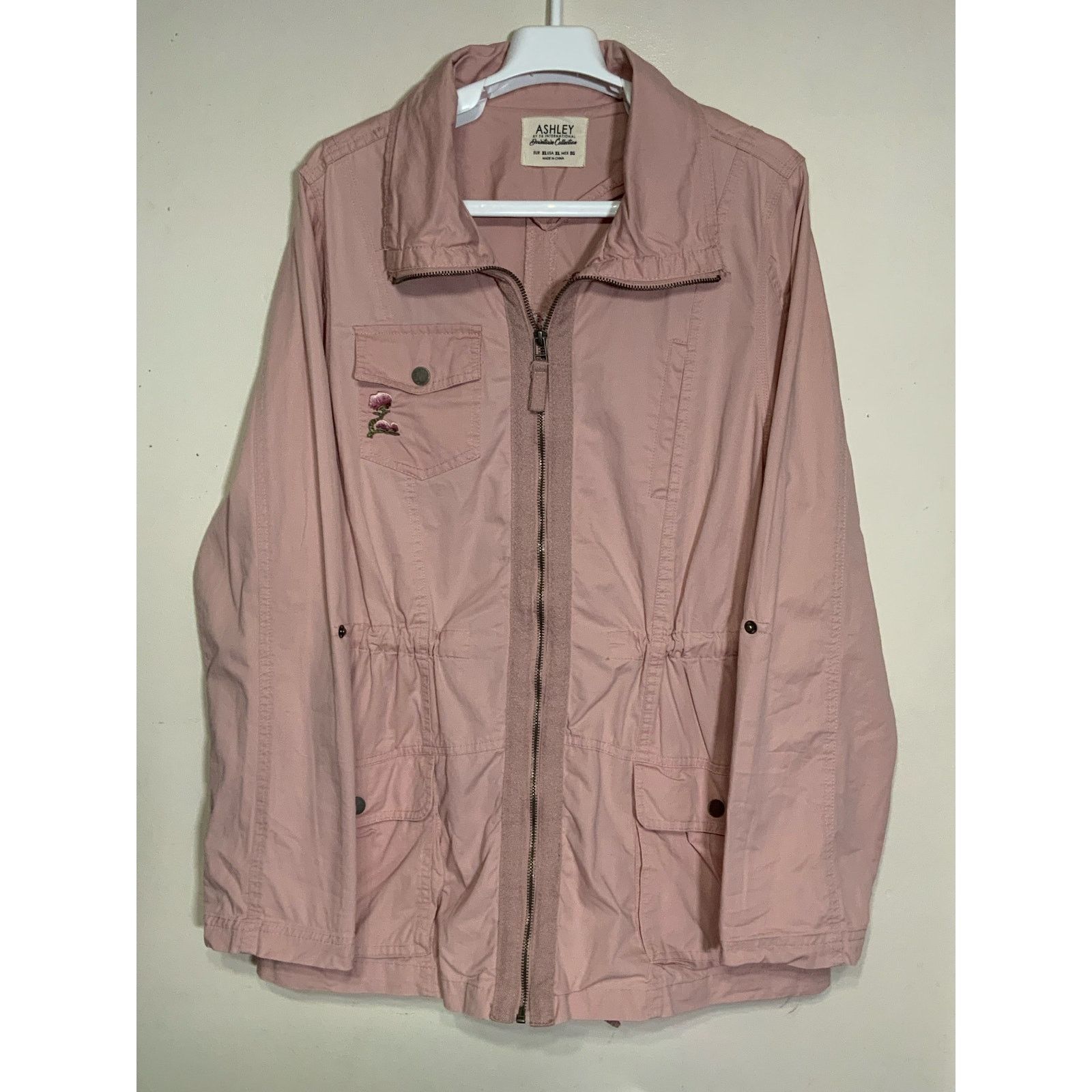 Unknown London Ashley Floral Embroidered Pink Jacket Lightweight Women’s XL Size XL / US 12-14 / IT 48-50 - 1 Thumbnail