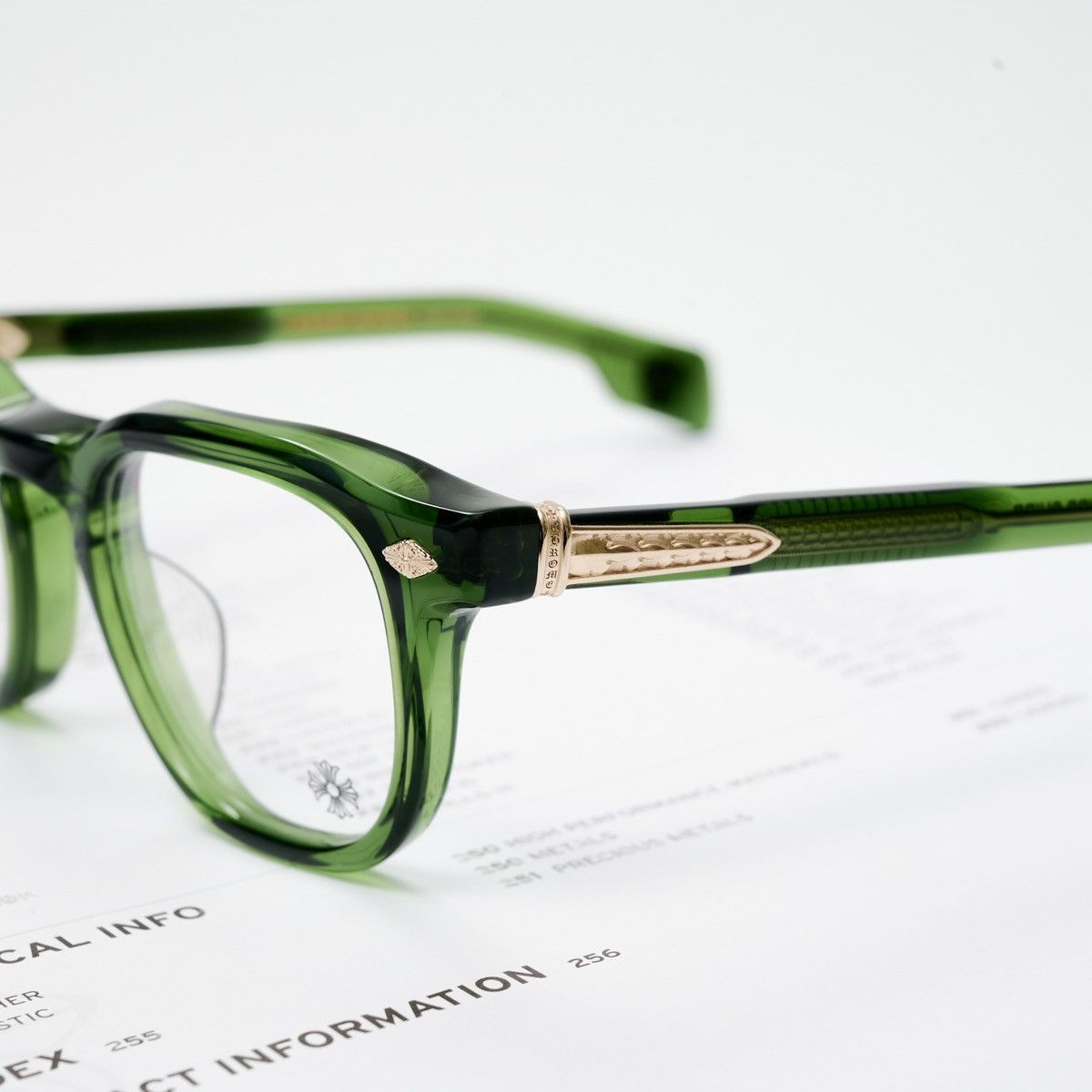 Chrome Hearts CHROME HEARTS CHIRP CHIRP DARK OLIVE GLASSES Size ONE SIZE - 3 Thumbnail