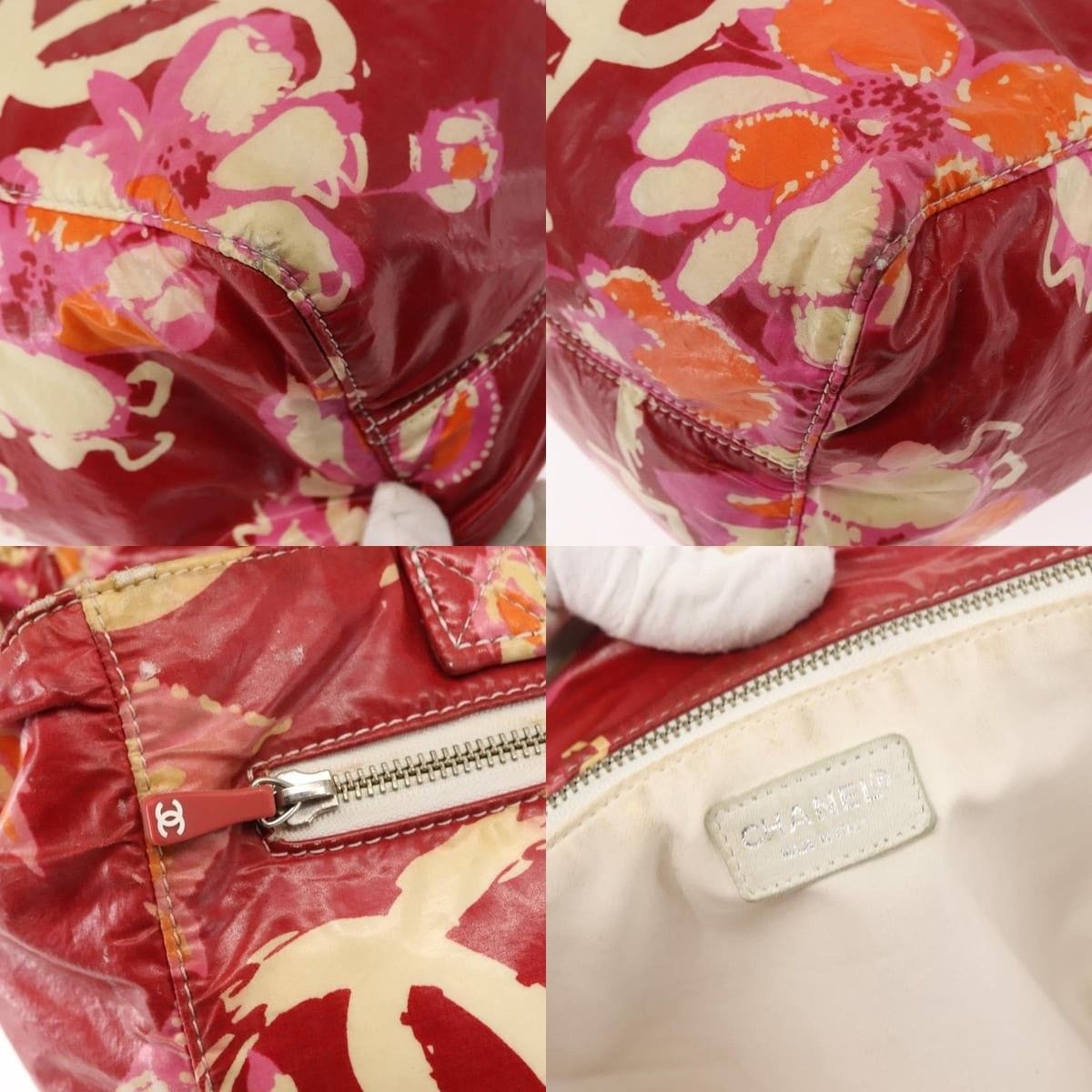 Chanel Chanel High Summer Tote Bag Coated Canvas Red CC Size ONE SIZE - 6 Thumbnail