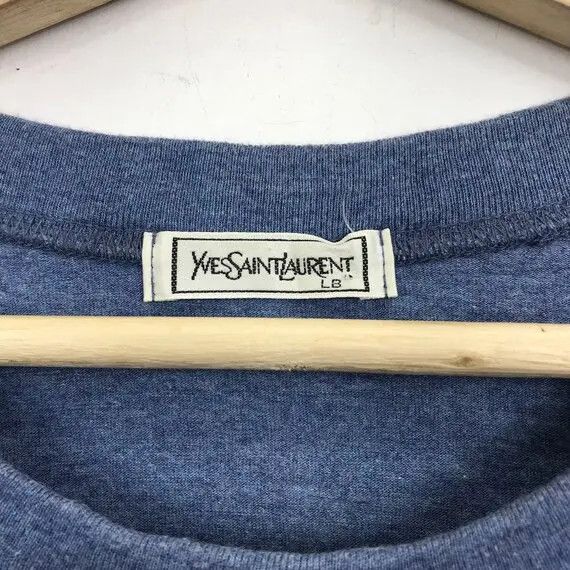 Yves Saint Laurent Vtg YSL Yves SAINT LAURENT Paris Blue Tee Shirt Pour Homme Size US M / EU 48-50 / 2 - 3 Thumbnail