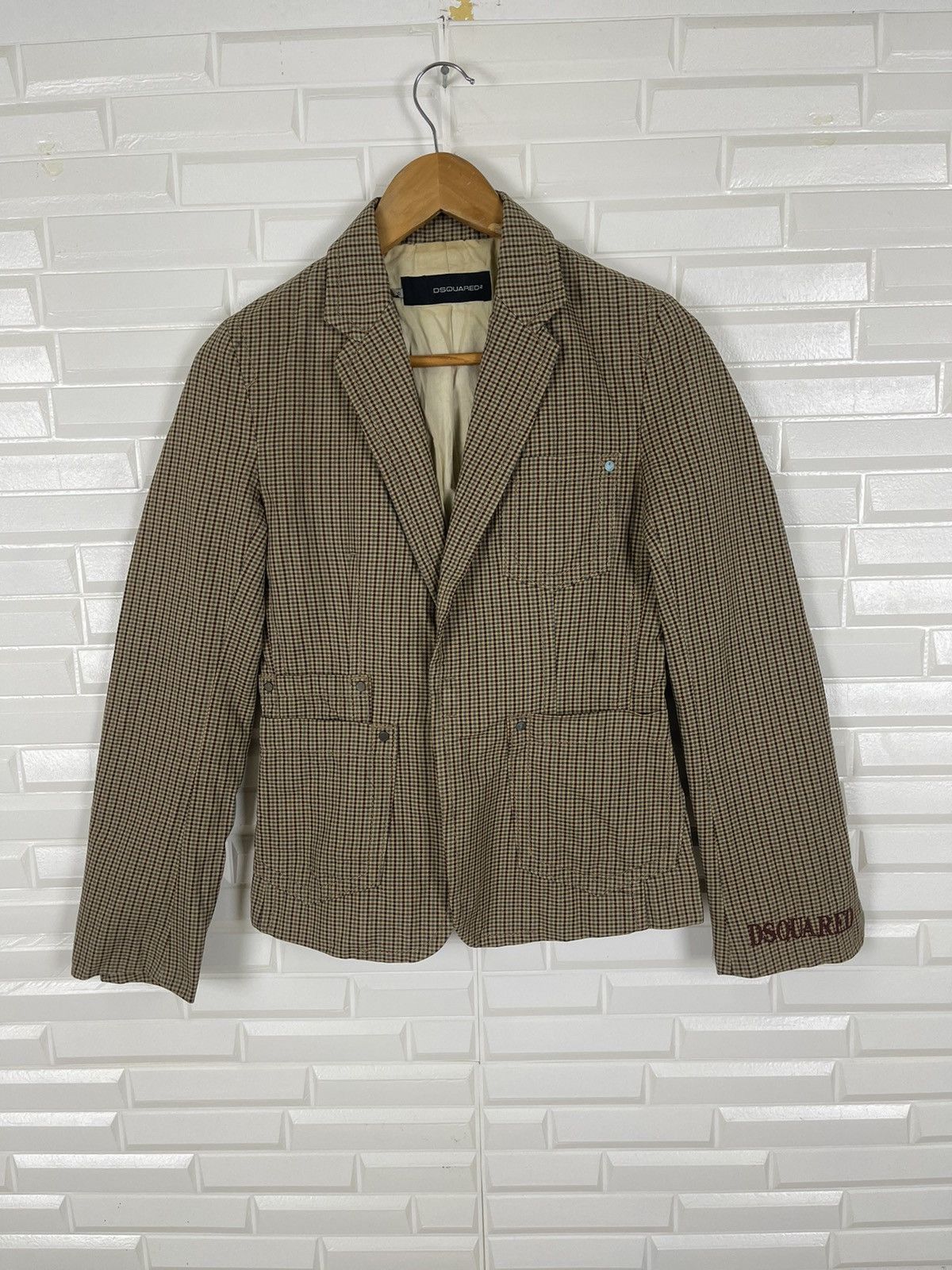 Dsquared2 × Vintage 🔥RARE DSQUARED CROP COTTON JACKET HOUNDSTOOTH Size US S / EU 44-46 / 1 - 1 Thumbnail