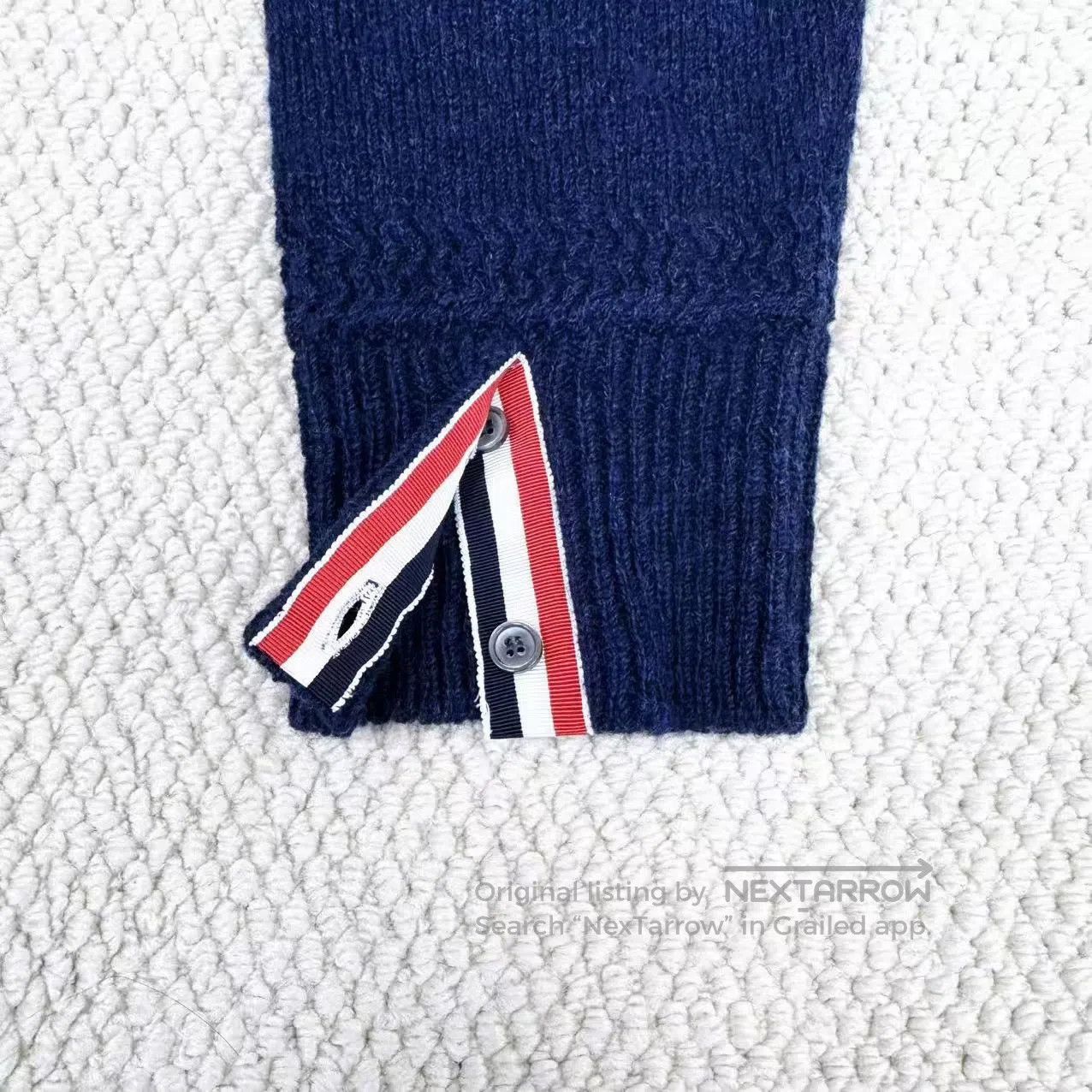 Thom Browne Thom Browne Navy Blue Pocket Edging Color Block Knit Sweat Size US XL / EU 56 / 4 - 4 Thumbnail