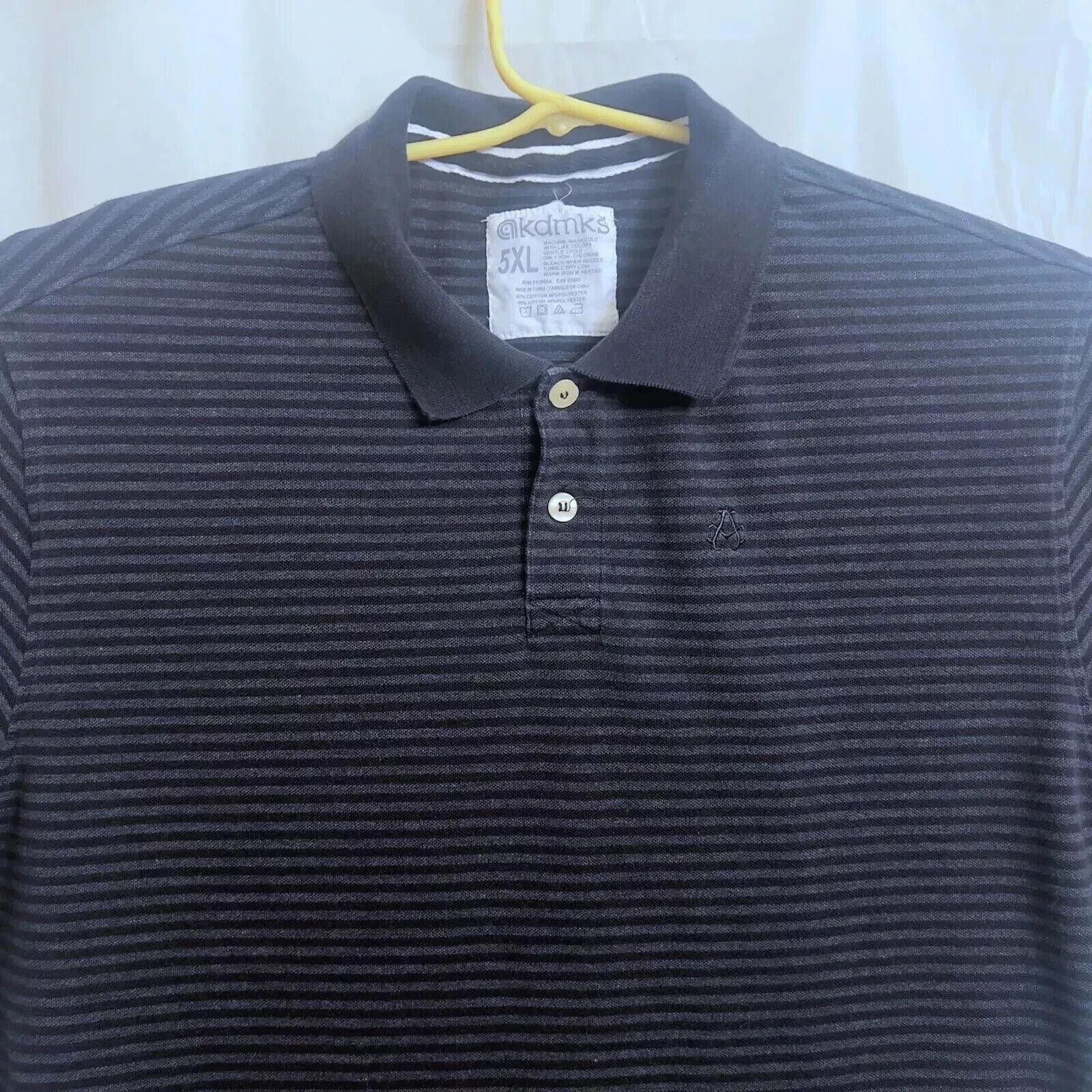 Akademiks Akademiks Polo Shirt Men's 5XL Black Grey Striped Size US XXL / EU 58 / 5 - 2 Thumbnail