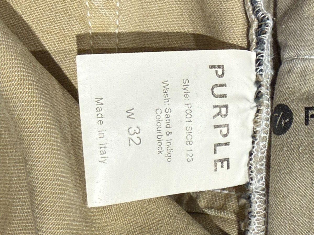 Purple Brand Purple Brand P001 Jeans – Sand & Indigo Colourblock – W32 Size US 32 / EU 48 - 12 Thumbnail