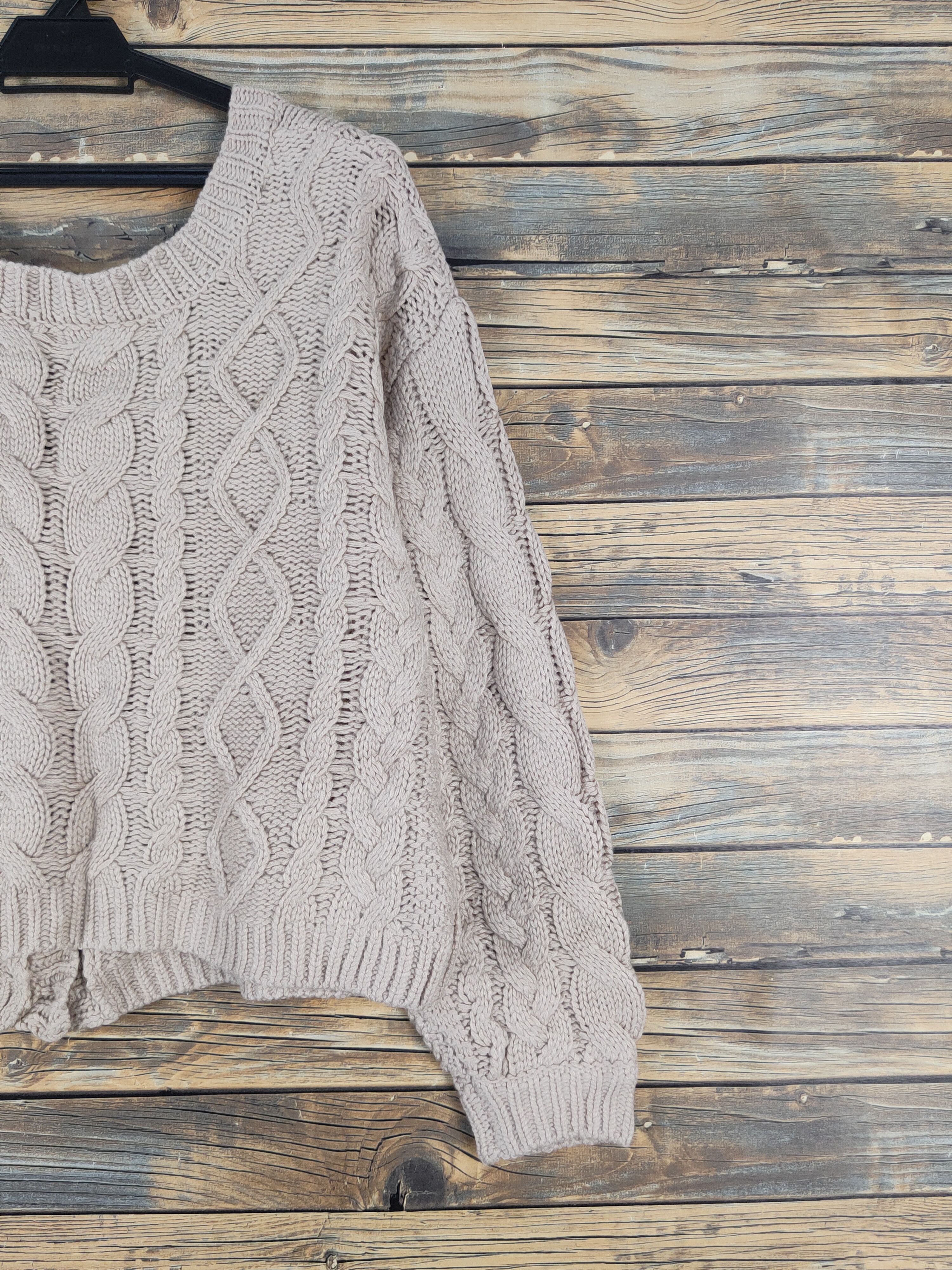 Aran Isles Knitwear Japanese Brand Brown Knitwear Cardigan Crop Tops #W1279 Size L / US 10 / IT 46 - 9 Thumbnail