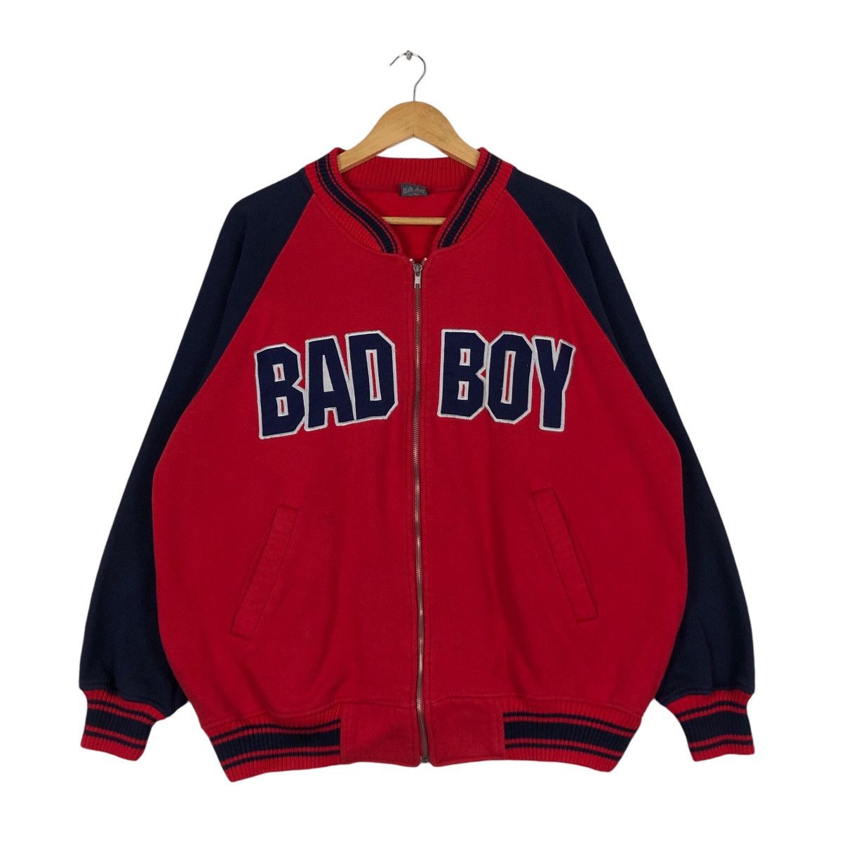 Bad × Japanese Brand × Vintage Bad Boy Bomber Jacket Red Color 