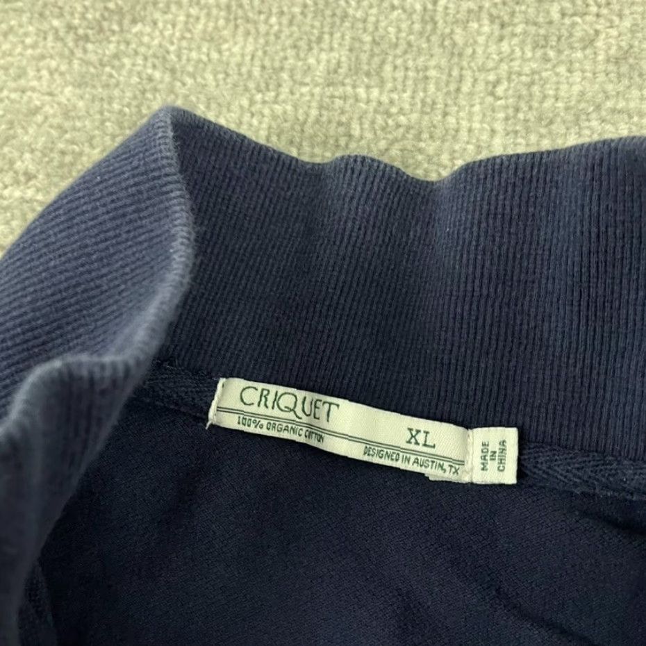 Vintage Criquet Sweater Mens XL Blue Organic Cotton Quarter Zip Pullover Long Sleeve Classic Outdoor Size US XL / EU 56 / 4 - 3 Thumbnail