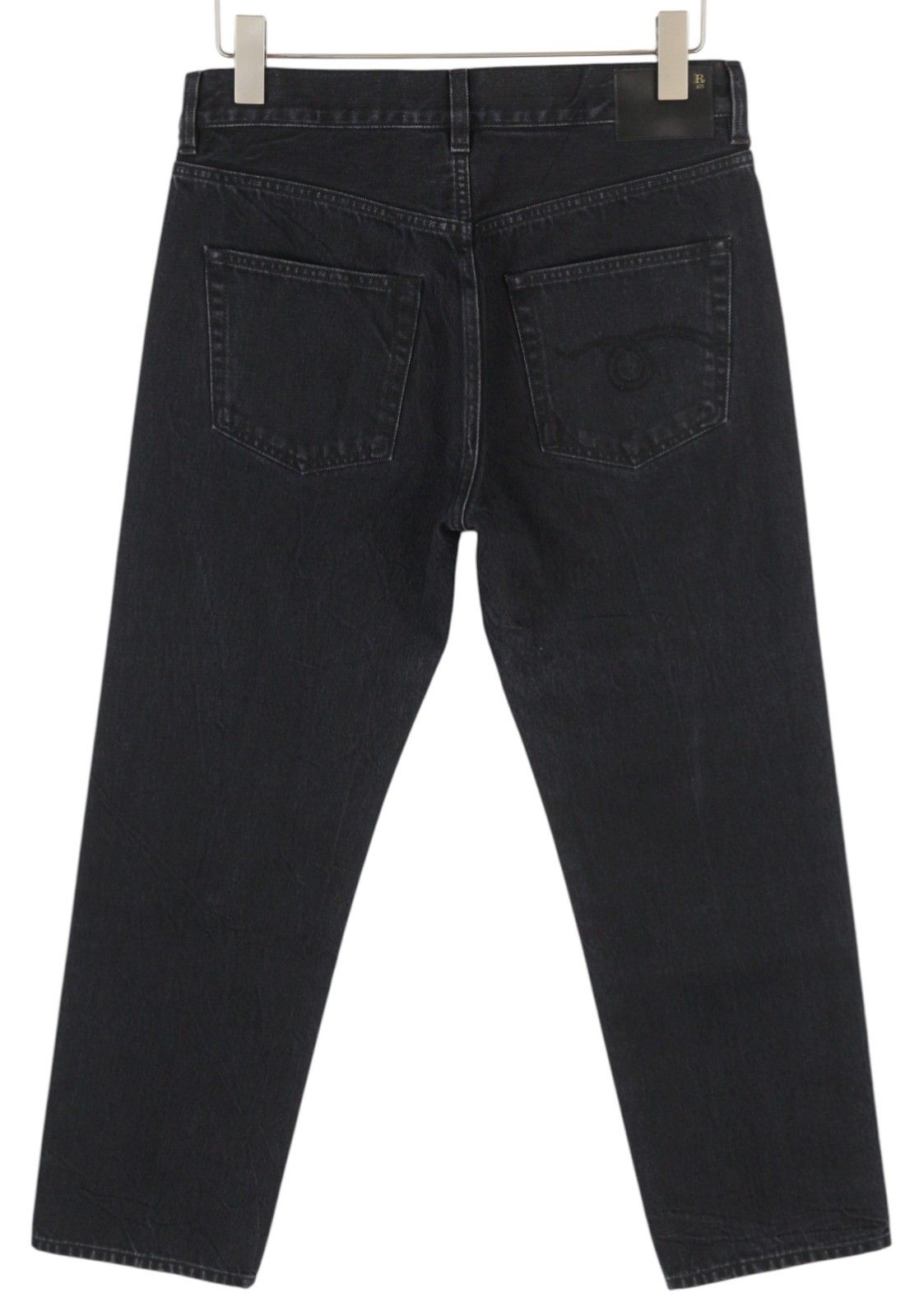 R13 SLIM BF 27 Onyx Black Ankle Cropped Zip Fly Denim 85807 Size 27" / US 4 / IT 40 - 2 Thumbnail