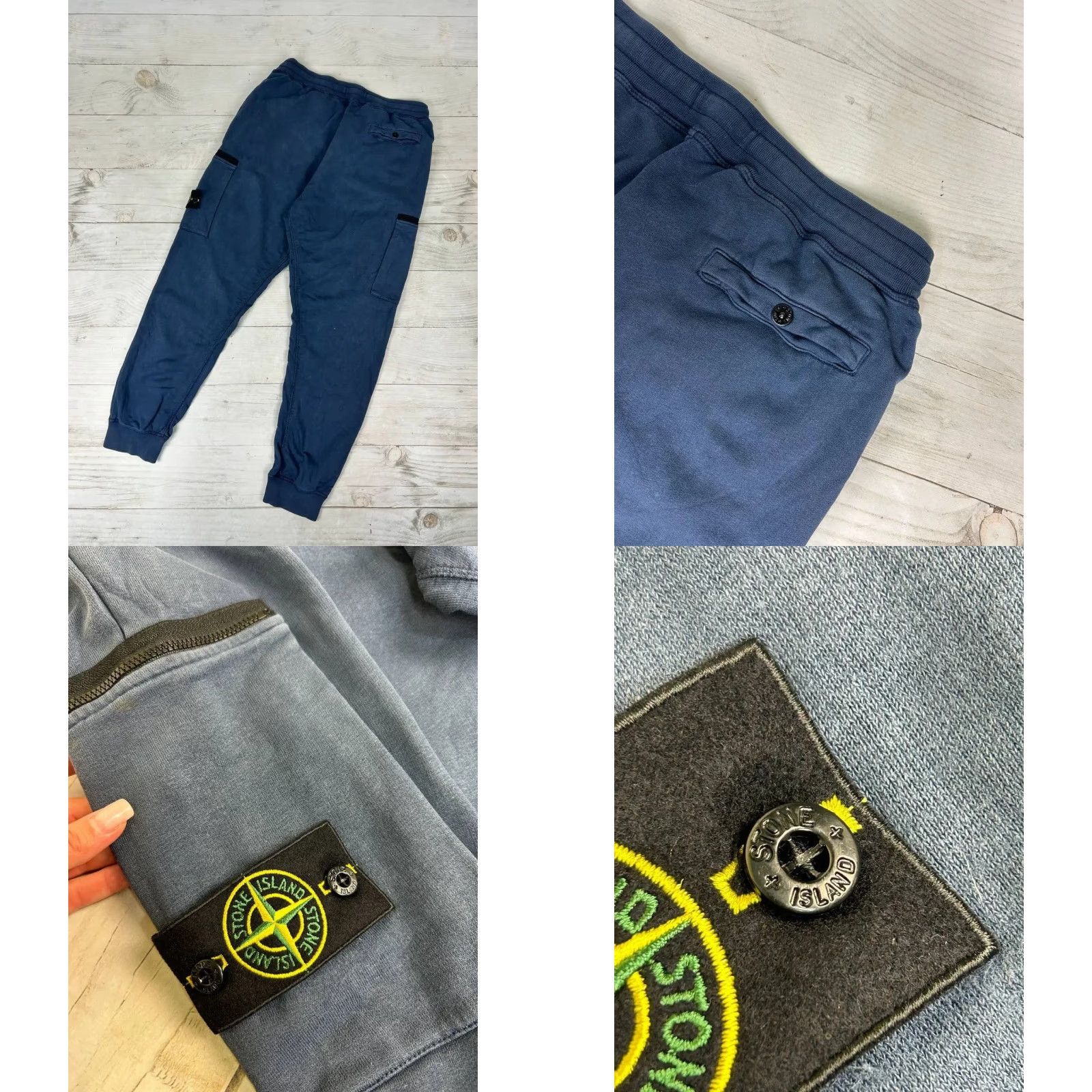 Stone Island Stone Island Navy Cargo Joggers Sweatpants Mens Size L Blue Size US 33 - 9 Thumbnail
