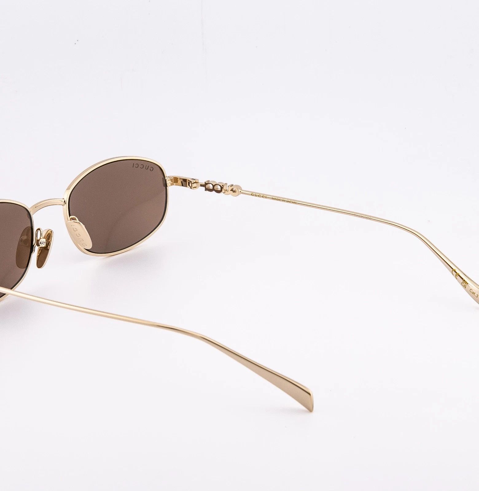 Gucci GUCCI GG1940S 1940 Gold Brown 002 Oval Narrow Sunglasses Size ONE SIZE - 2 Thumbnail