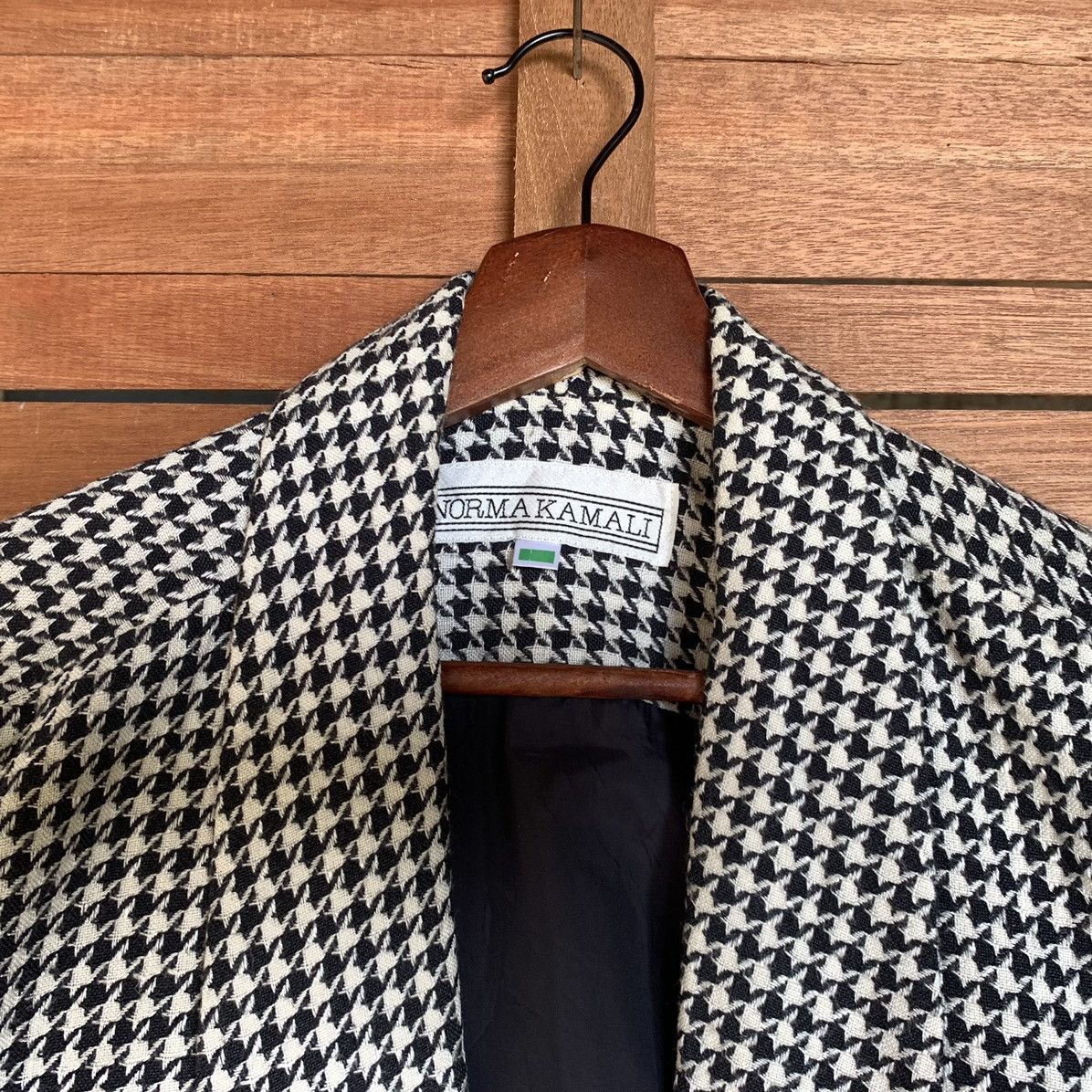 Norma Kamali VINTAGE NORMA KAMALI HOUNDSTOOTH COAT JACKET DOUBLE BREASTED Size XXL / US 16-18 / IT 52-54 - 9 Thumbnail