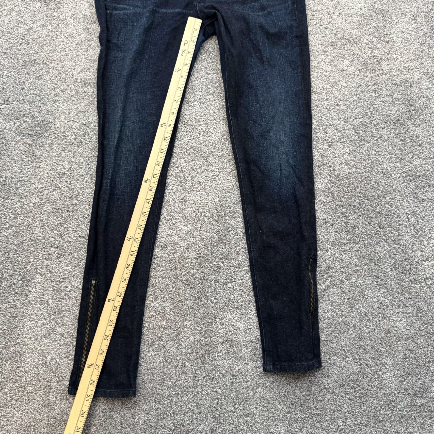 Rag & Bone rag & bone Kensington Skinny Jeans Womens 31 Blue Dark Wash Ankle Zip Stretch USA Size 24" / US 00 / IT 34 - 4 Thumbnail