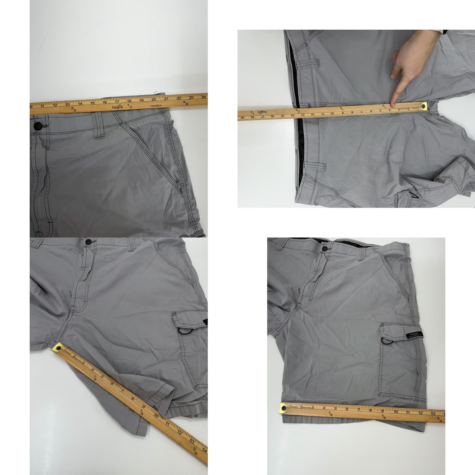 Wrangler Wrangler Mens Shorts Cargo Gray 42 - Regular Rise, Flat Front, Pockets, Button Closure, Cotton Nylon Spandex - Casual Size US 42 / EU 58 - 8 Thumbnail