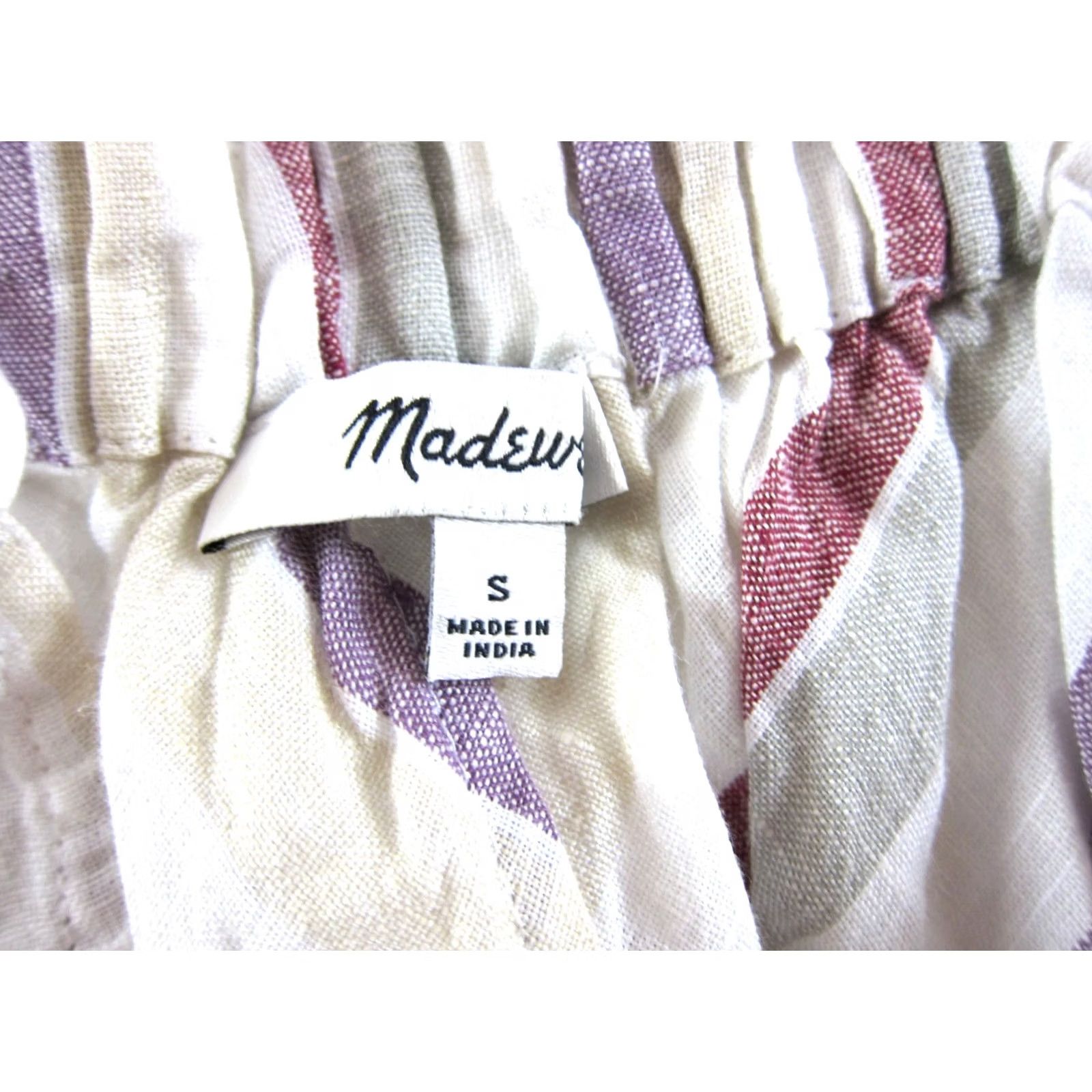 Madewell Madewell White Purple Red Ivory Stripe V-Neck Tank Top Blouse Small Size S / US 4 / IT 40 - 3 Thumbnail