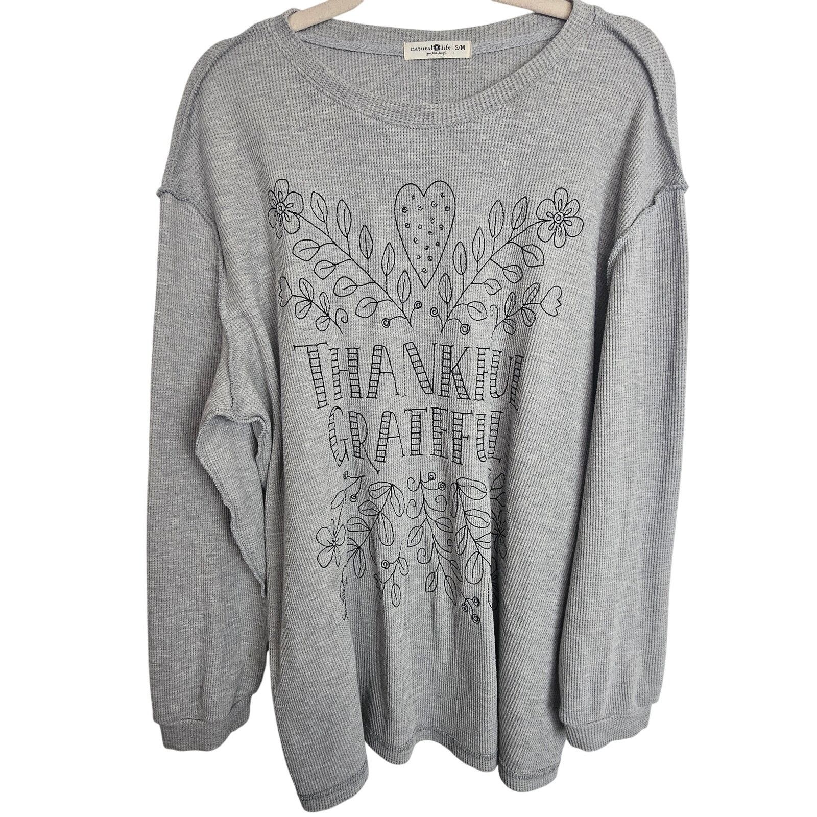 Natural Issue Natural Life Womens Waffle Knit Oversized Thermal Top Sz S/M Size M / US 6-8 / IT 42-44 - 2 Thumbnail
