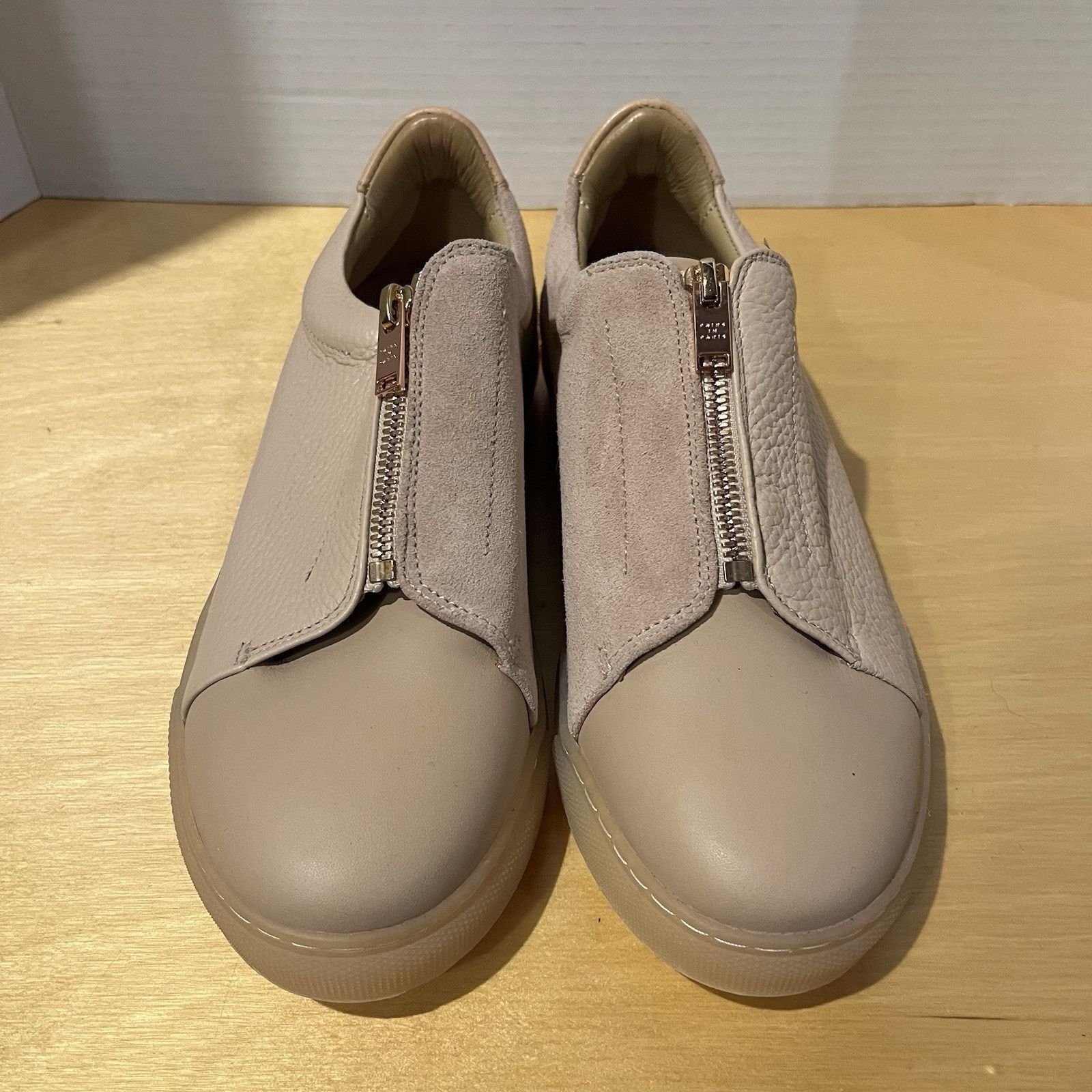 Other Pairs In Paris Women’s Leather Zip Slip On Shoes Sz EUR 39 Size US 8 / IT 38 - 3 Thumbnail