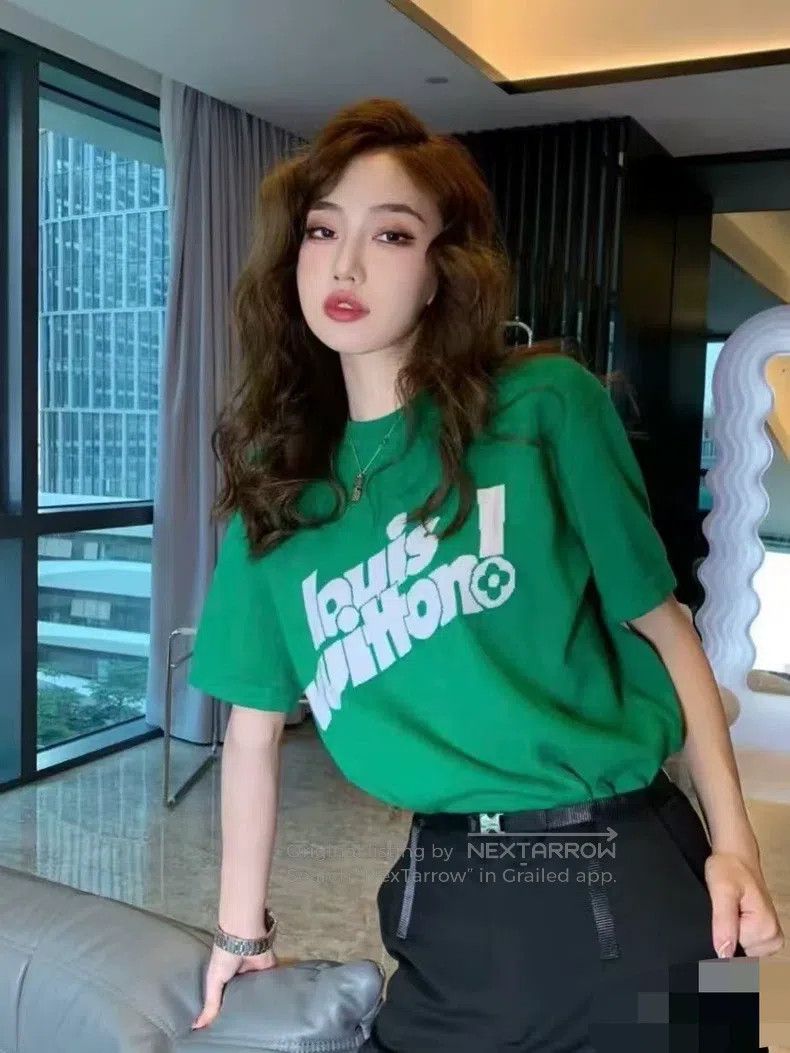 Louis Vuitton Louis Vuitton Green slogan logo knit half-sleeve T-shirt Size US L / EU 52-54 / 3 - 1 Thumbnail