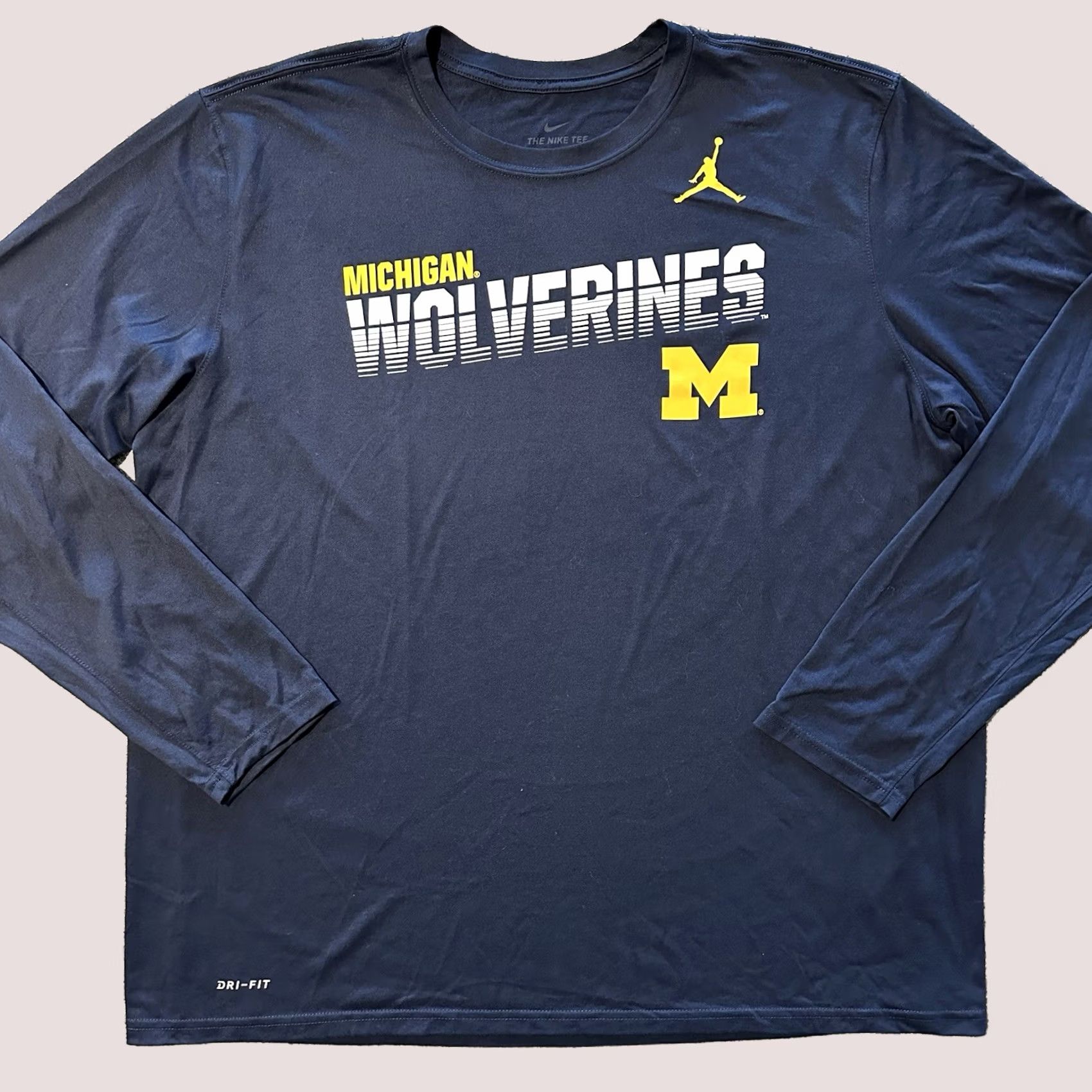 Nike Nike Dri-Fit Michigan Wolverines Training LS Shirt Mens 2XL Blue Logo Football Top Size US XXL / EU 58 / 5 - 1 Thumbnail