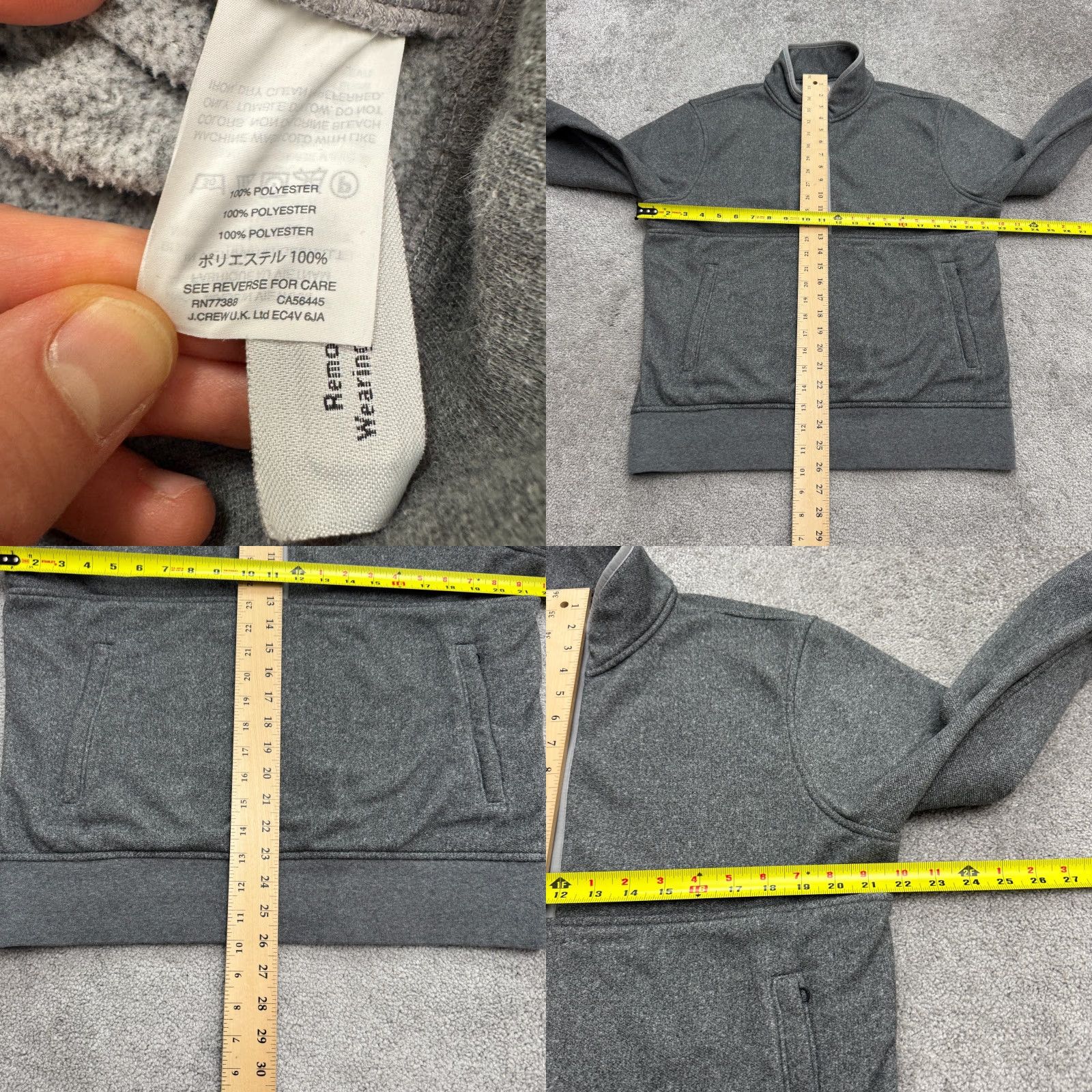 J.Crew J.Crew Fleece Sweatshirt Mens M Gray 1/4 Zip Pocket Outdoor Casual Shirt Size US M / EU 48-50 / 2 - 8 Thumbnail
