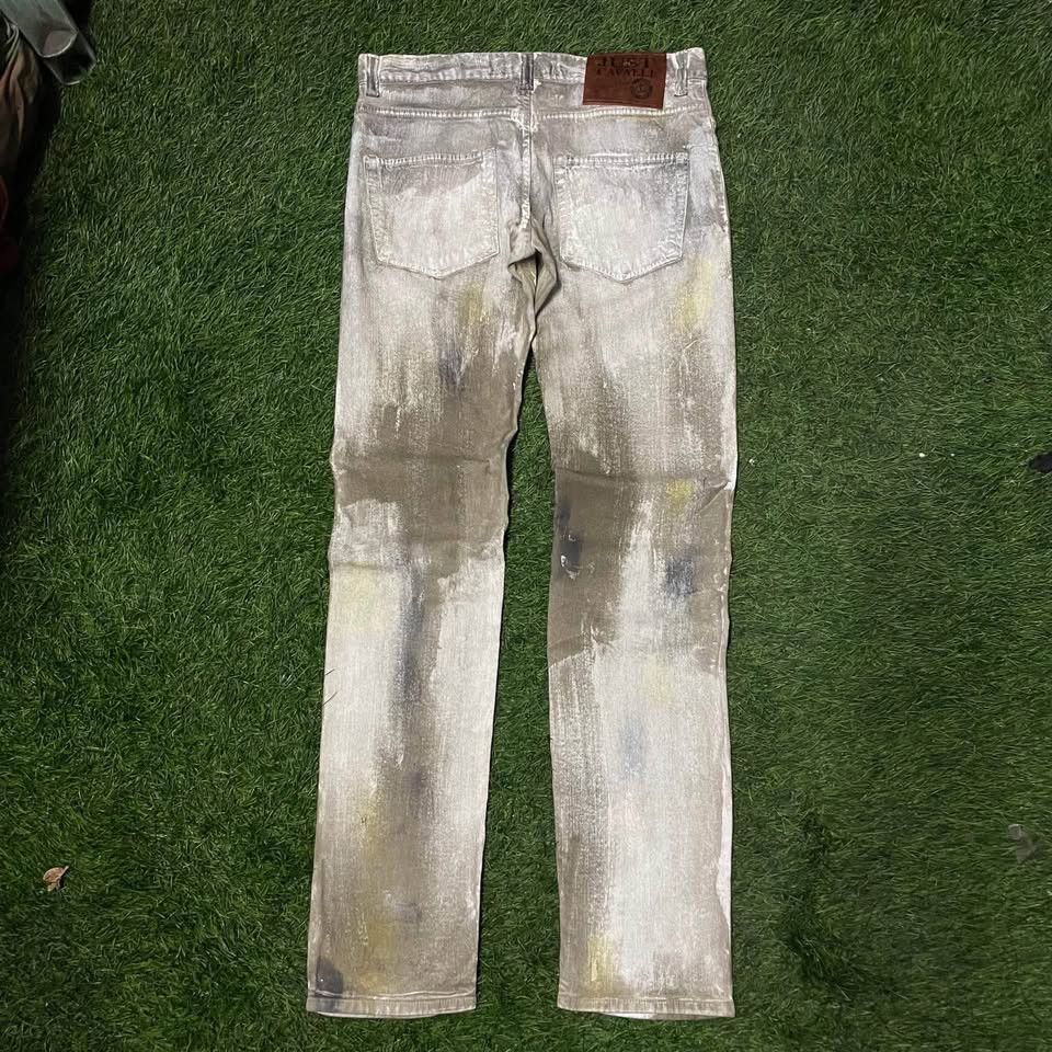 Roberto Cavalli Just Cavalli Multicolor hand painted denim Jeans Size 33" - 10 Thumbnail