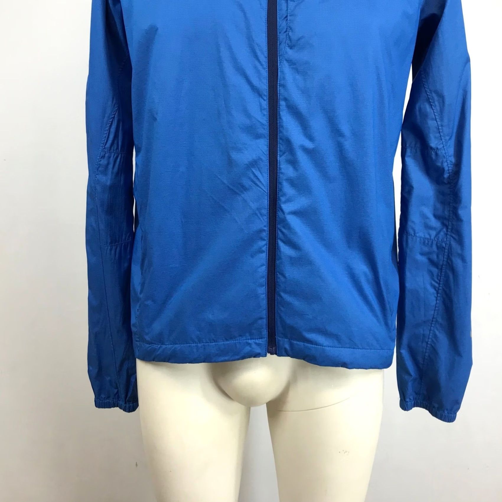 Vintage Ibex Mens Full Zip Windbreaker Jacket Blue Reflective Mock Neck Size M Size US M / EU 48-50 / 2 - 3 Thumbnail