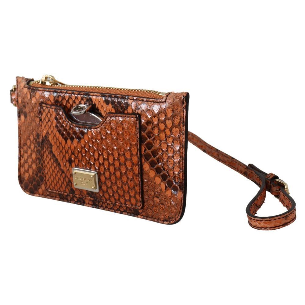 Dolce & Gabbana Dolce & Gabbana Brown Leather Coin Purse Wristlet Mirror AGN Size ONE SIZE - 2 Thumbnail