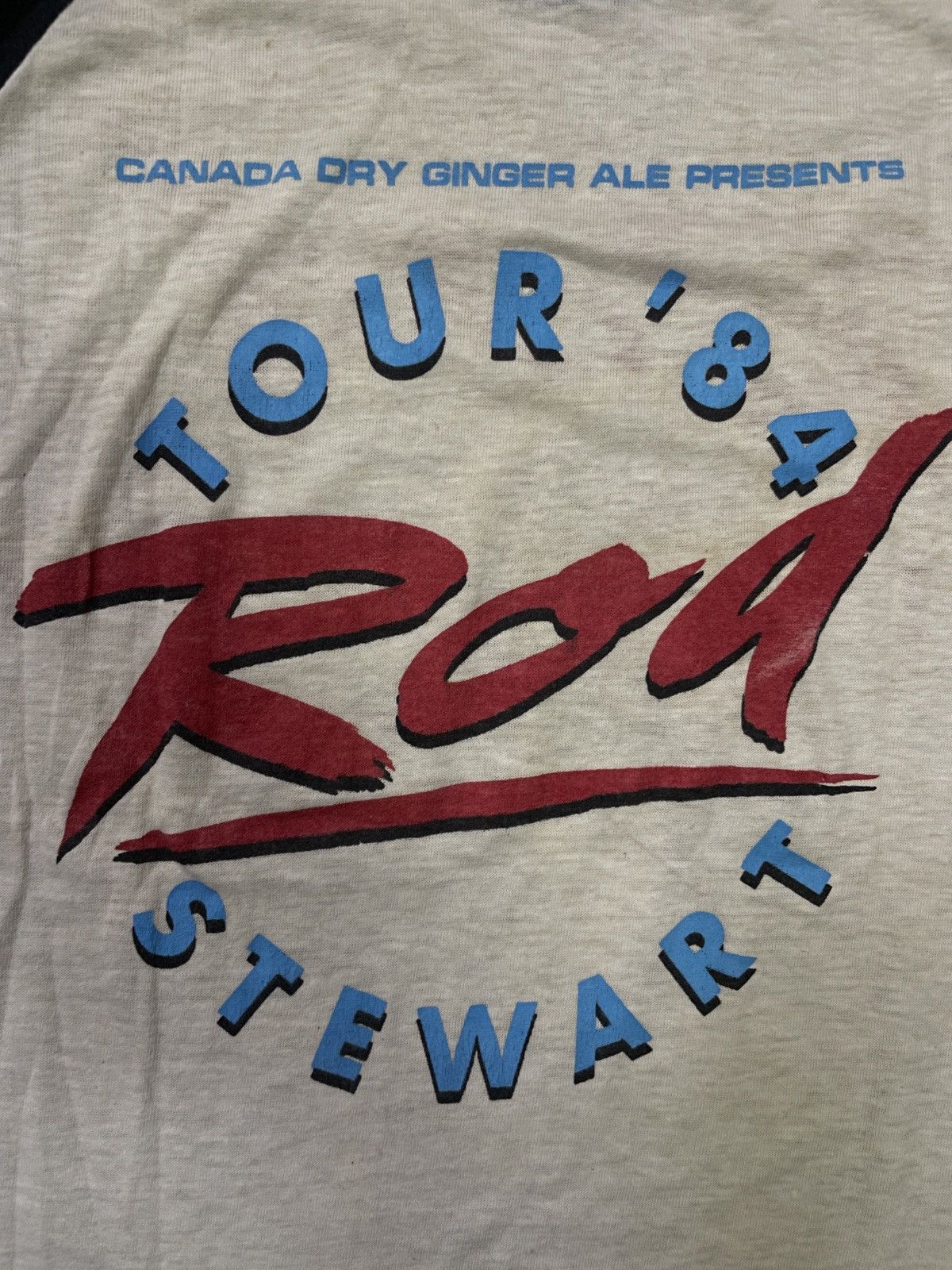 Band Tees × Vintage Vintage 80s Rod Steward “RAGLAN” Band Tees Size US S / EU 44-46 / 1 - 5 Thumbnail