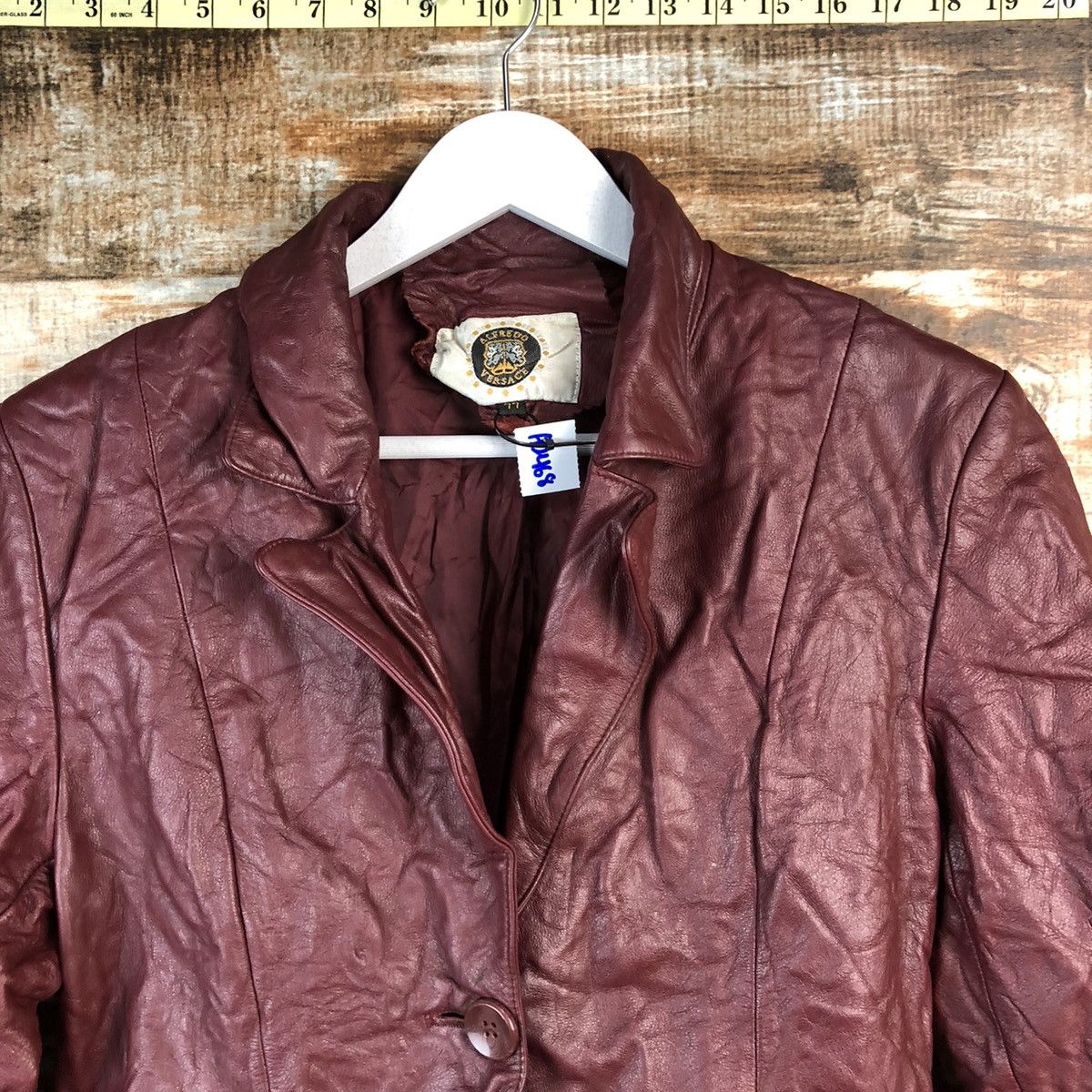 Vintage Alfredo Versace Maroon Leather Jacket #A2468 Size S / US 4 / IT 40 - 4 Thumbnail
