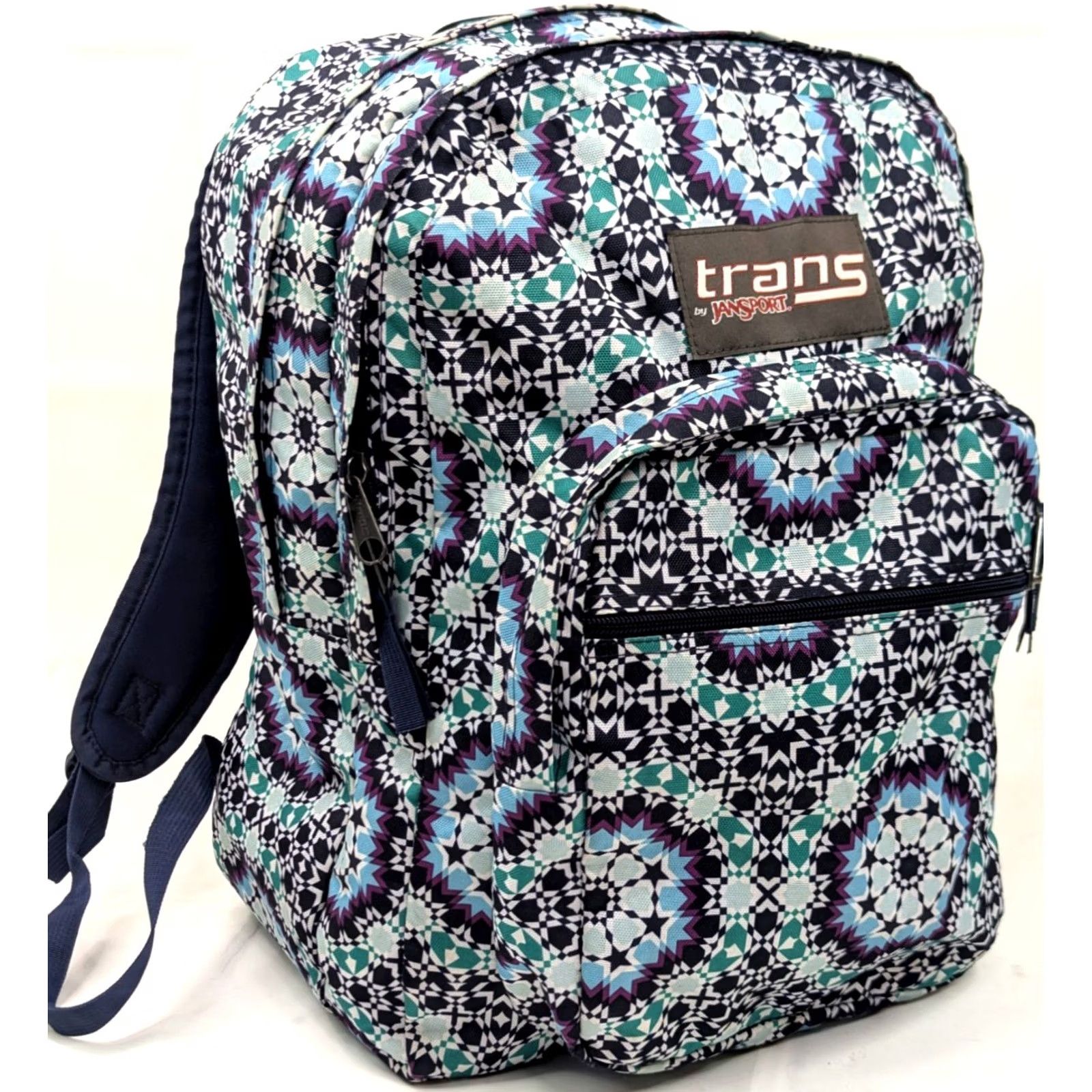 Jansport VINTAGE Trans by JanSport SuperMax Backpack Kaleidoscope Blue Purple w Laptop Pocket Size ONE SIZE - 2 Thumbnail