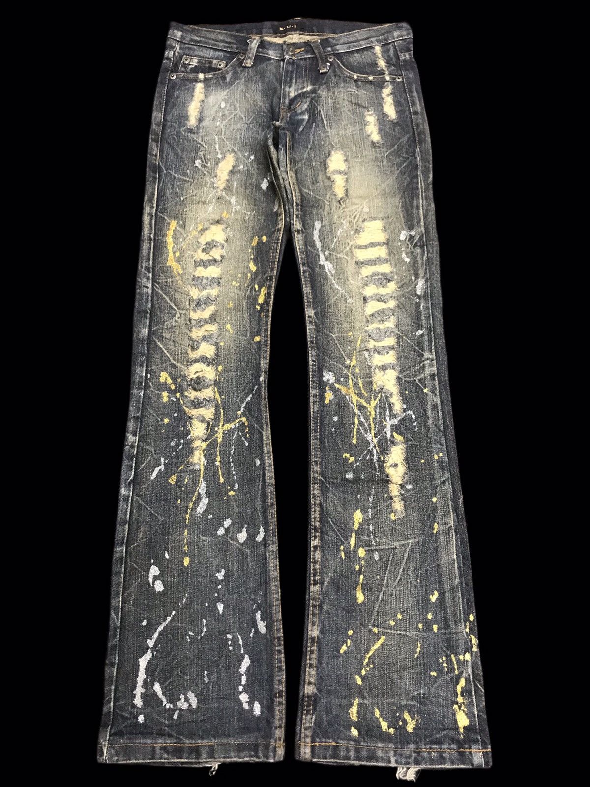 Other FLARE KUI SuperHeavy Distressed&Painter Splash Denim F161 Size US 30 / EU 46 - 1 Thumbnail