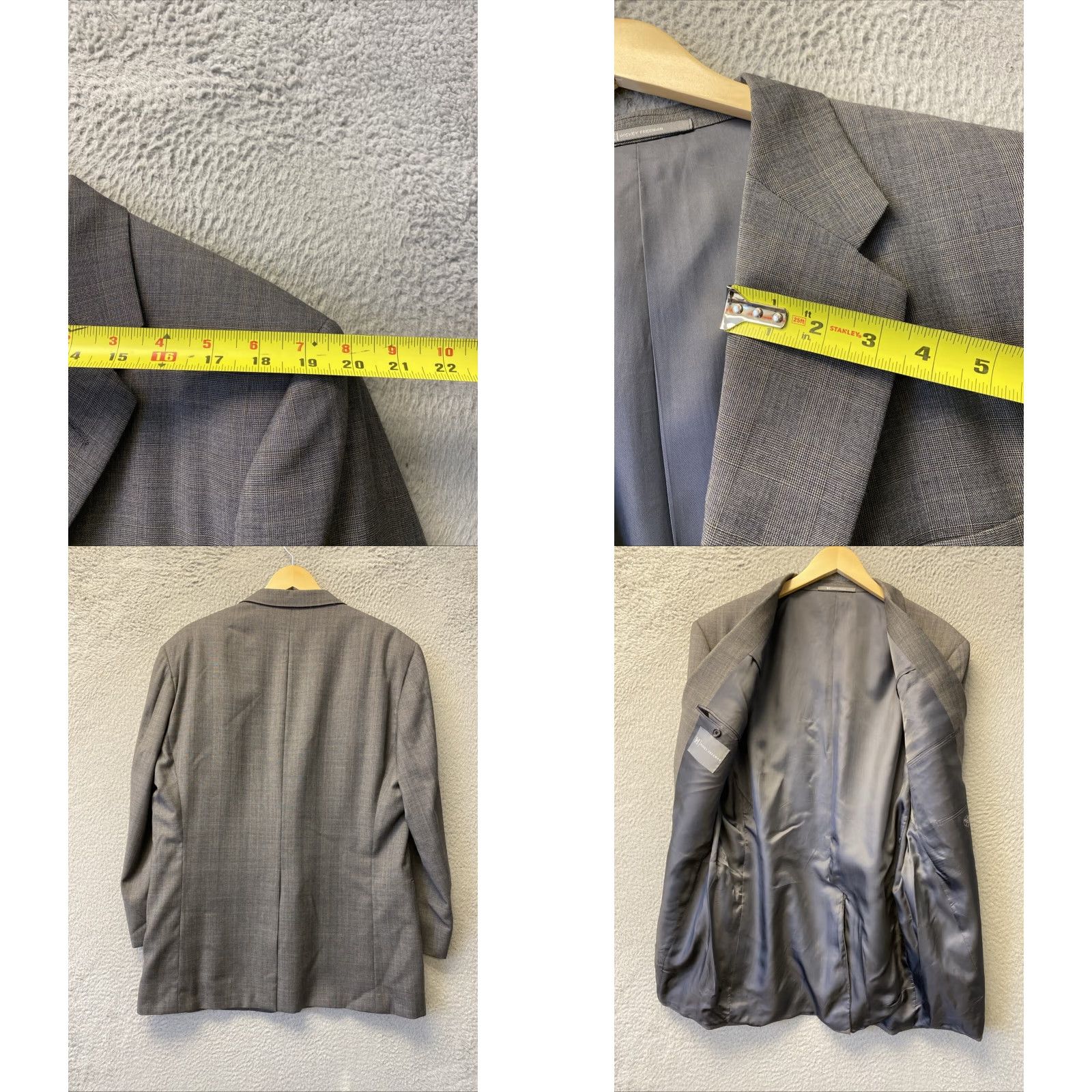 Vintage VINTAGE Hickey Freeman Wool Sport Coat Gray Plaid Size 46R Men's Business Casual 90s Size US S / EU 44-46 / 1 - 8 Thumbnail