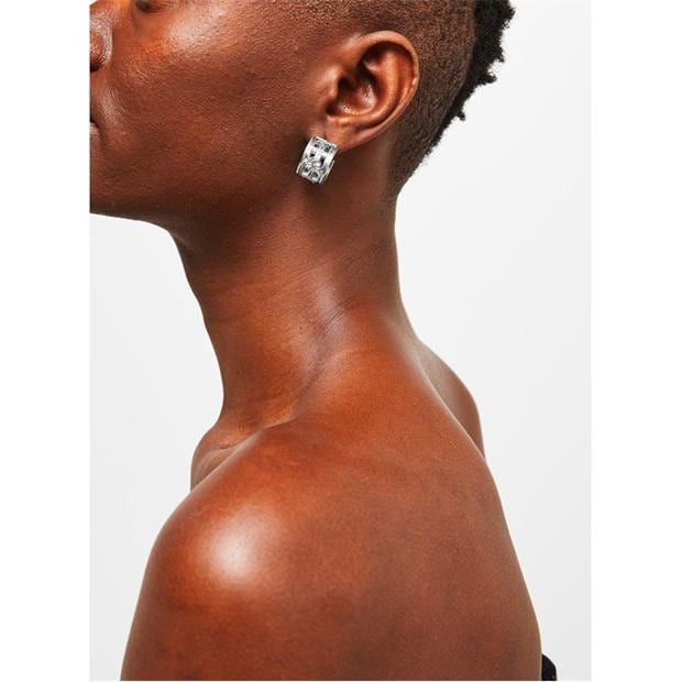 Balenciaga o1g2r1mq0924 Size: OS / Bb Hoop Earrings in Silver Size ONE SIZE - 2 Thumbnail