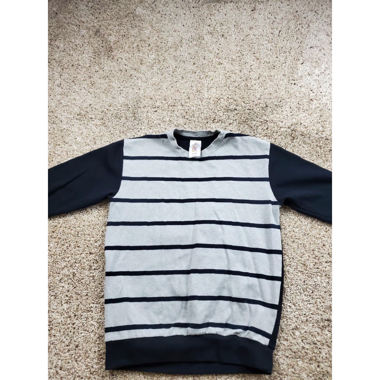 Adidas VINTAGE Adidas Sweater Mens Medium Striped Crewneck Pullover Long Sleeve Gray Knit Cotton Spandex Regular Casual Mens Size US M / EU 48-50 / 2 - 5 Thumbnail