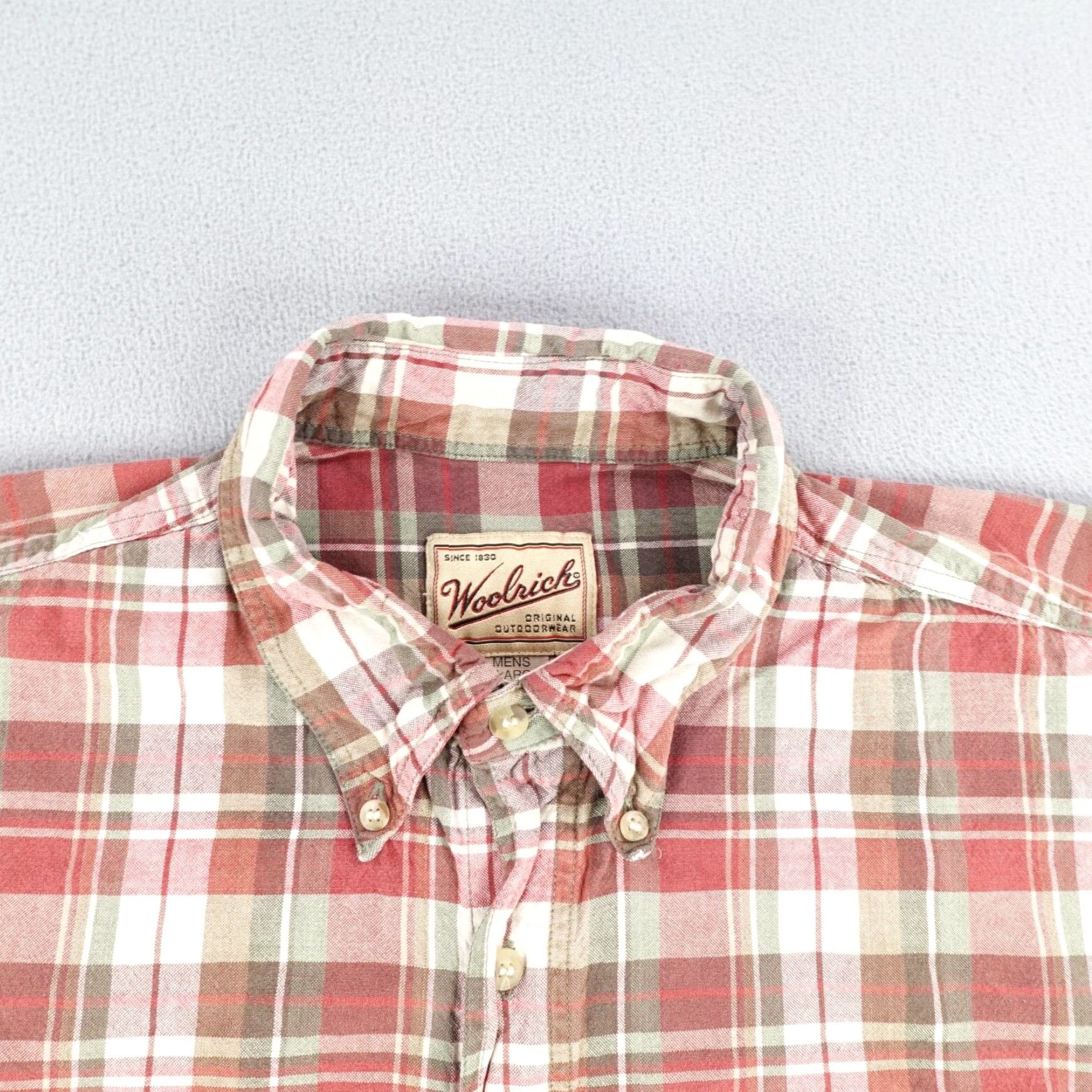 Vintage Woolrich Button-Up Shirt Mens XL Tall Red Beige Plaid Cotton Outdoor Work Size US XL / EU 56 / 4 - 2 Thumbnail