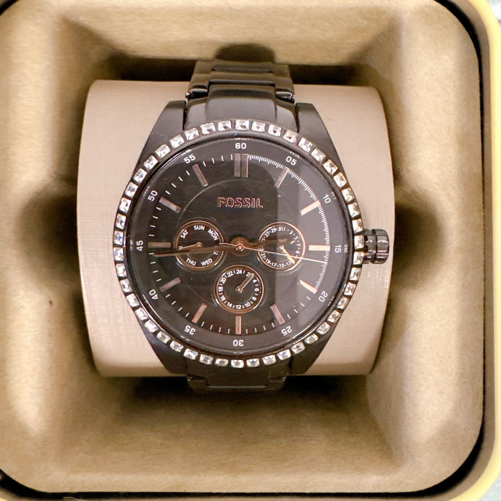 Fossil Fossil BQ1546 CARISSA BLACK STAINLESS BRACELET SWAROVSKI Size ONE SIZE - 2 Thumbnail