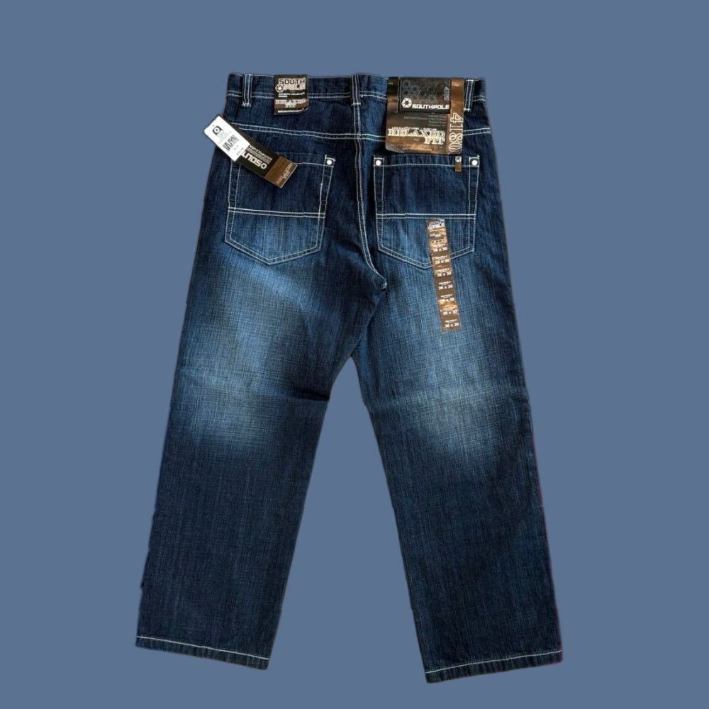 VINTAGE Southpole Jeans Baggy Wide-Leg Denim 36x30 NWT Men Regular Inseam 30 Grunge Y2K Skate Gothic Blue