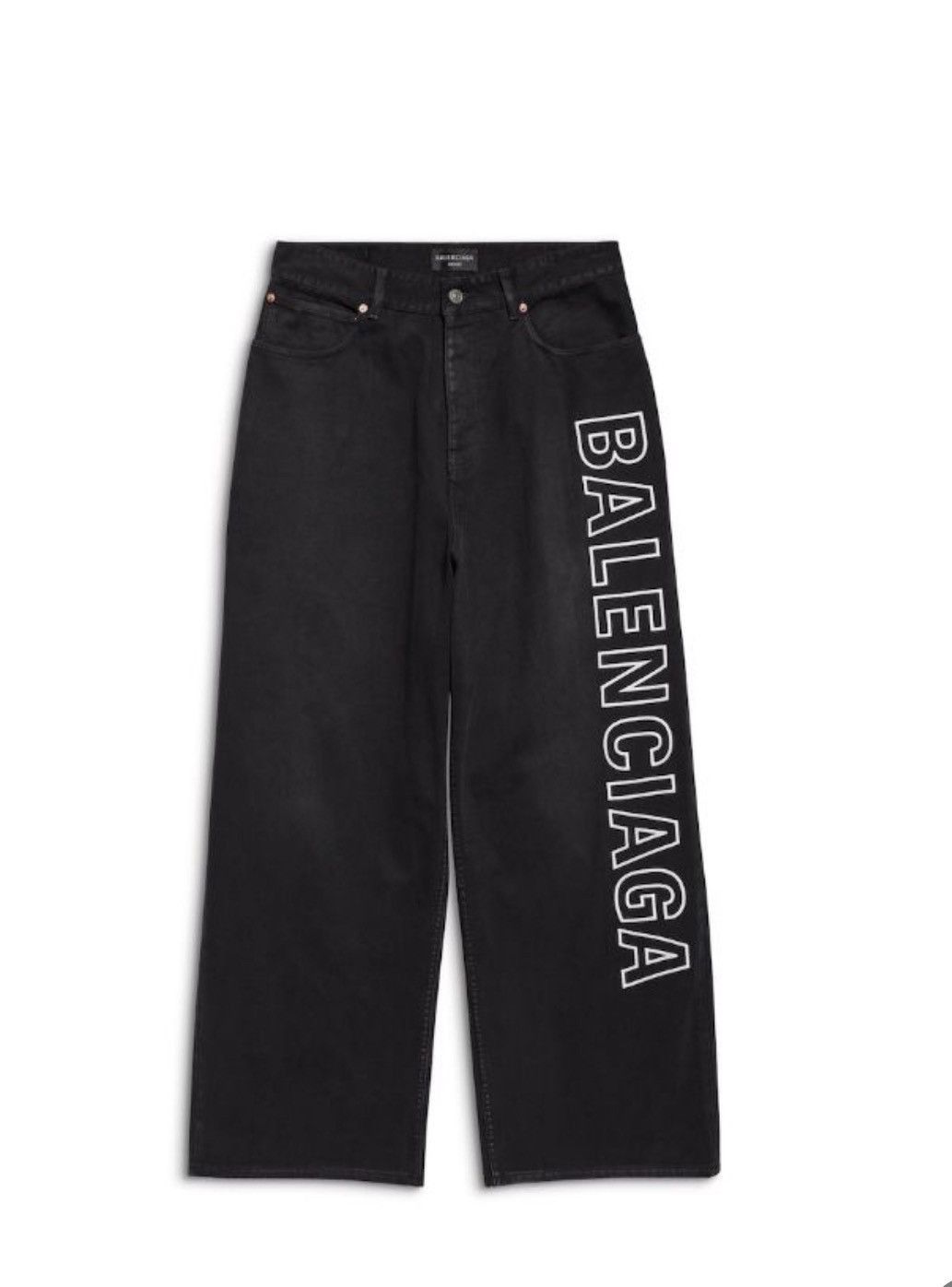 Outline Denim Pants in Black