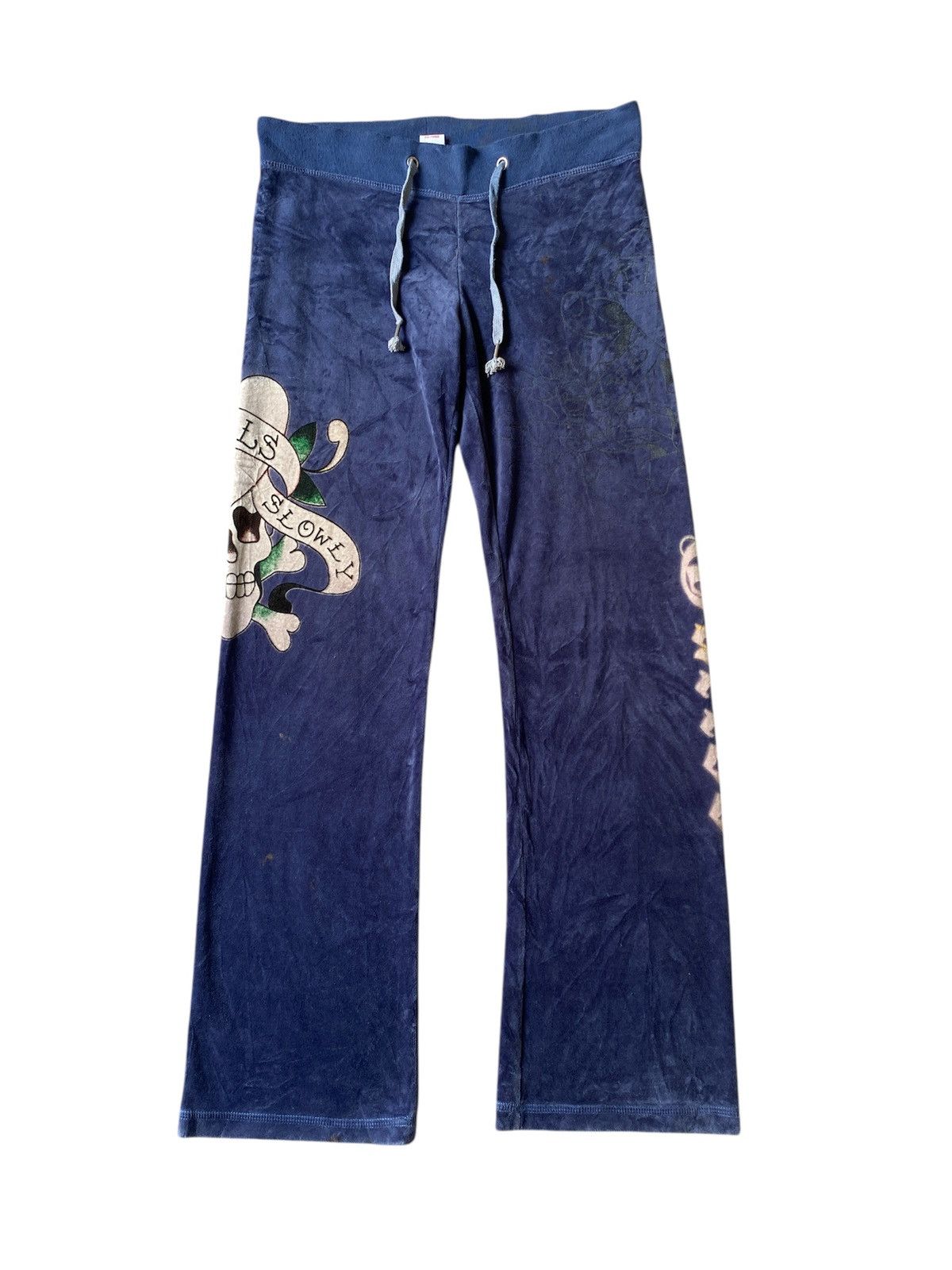 Christian Audigier 2000s Ed Hardy By Christian Audigier Velvet Sweatpant Size US 32 / EU 48 - 2 Thumbnail
