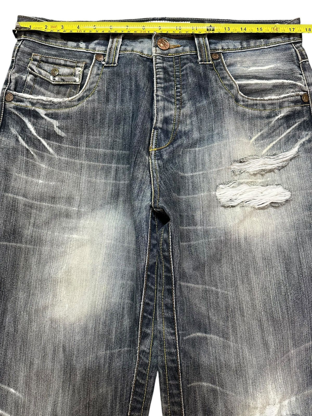 Hysteric Glamour Vintage Japanese Brand Faded Wash Distressed Wide Leg Jeans Size US 34 / EU 50 - 10 Thumbnail