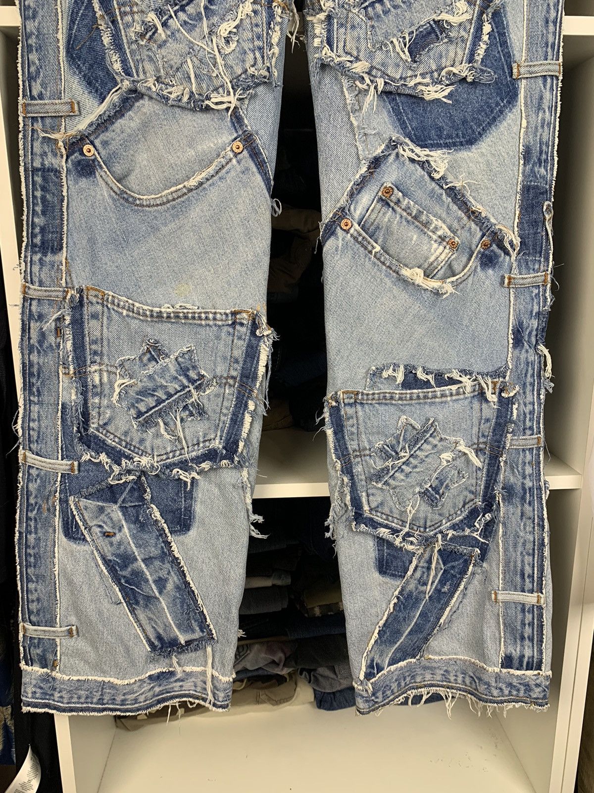 Levi's Women's Custom Patchwork Jeans with Levi's 501 Denim Panels Size 30" / US 8 / IT 44 - 13 Thumbnail