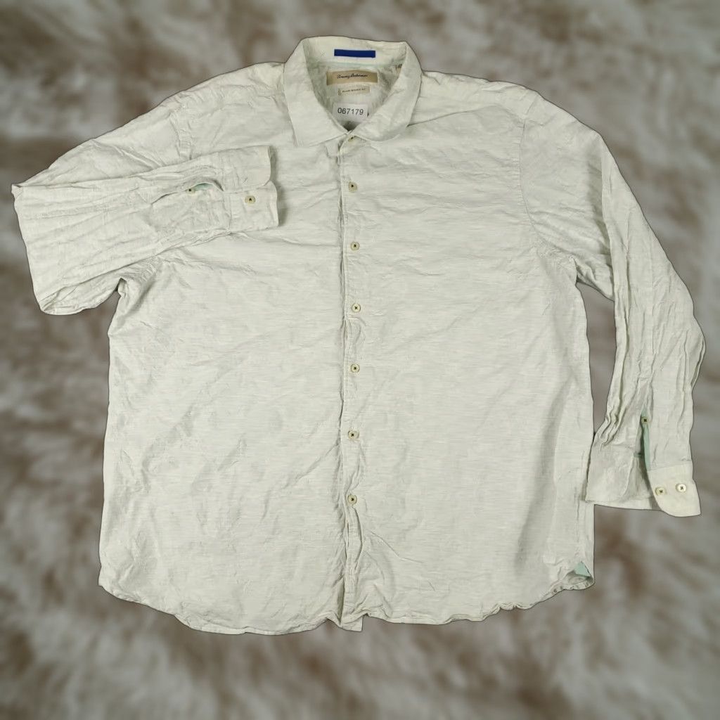 Tommy Bahama Tommy Bahama Shirt Mens 2XL Beige Cotton Silk Blend Button-Up Long Sleeve Vintage: No Size US XXL / EU 58 / 5 - 1 Thumbnail