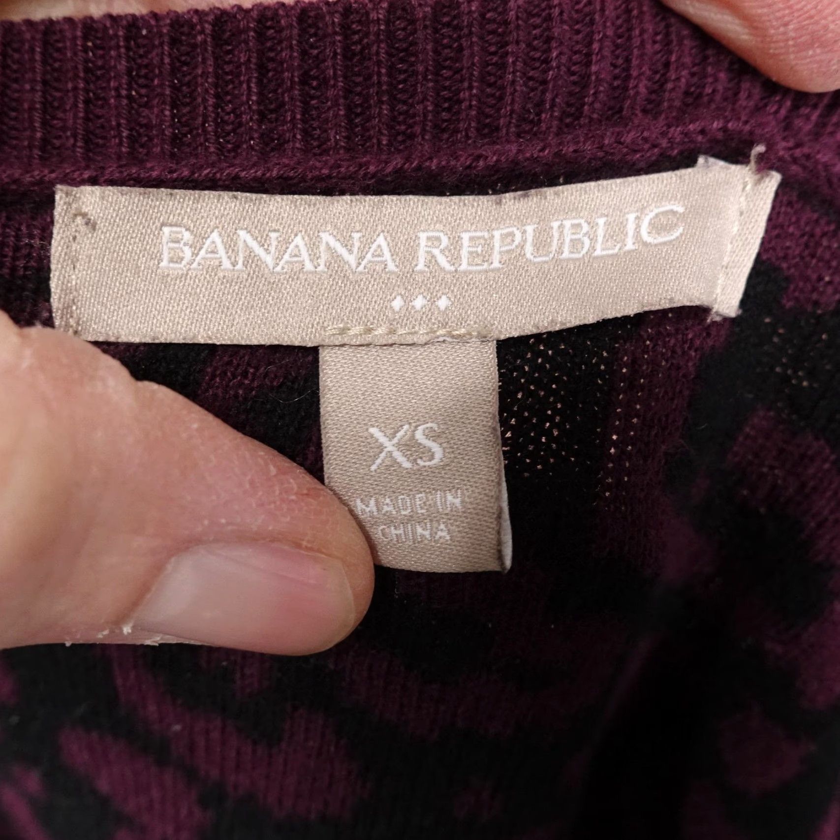 Banana Republic Banana Republic Sweater Womens XS Purple Leopard Print Scoop Neck Pullover Knit Size XS / US 0-2 / IT 36-38 - 6 Thumbnail